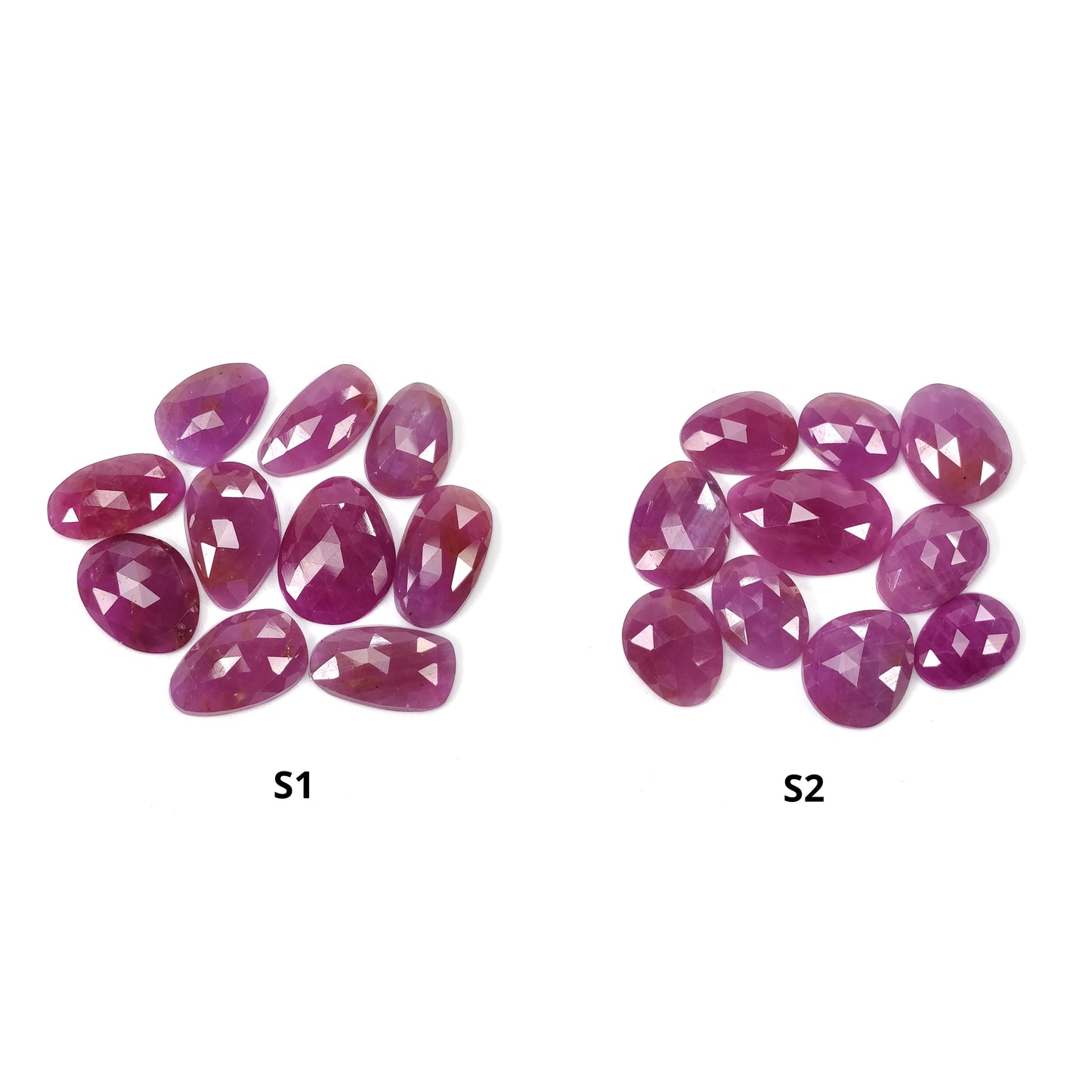 Sapphire Gemstone Rose Cut : Natural Untreated Unheated Raspberry Pink Sapphire Uneven Shape 10pcs Sets