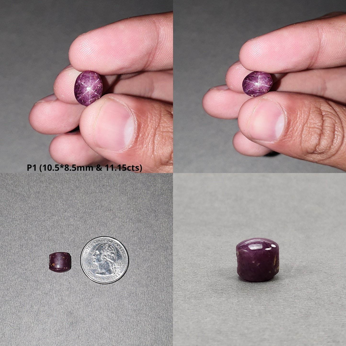 Star Ruby Gemstone Cabochon : Natural Untreated Unheated Red 6Ray Star Ruby Oval Shape