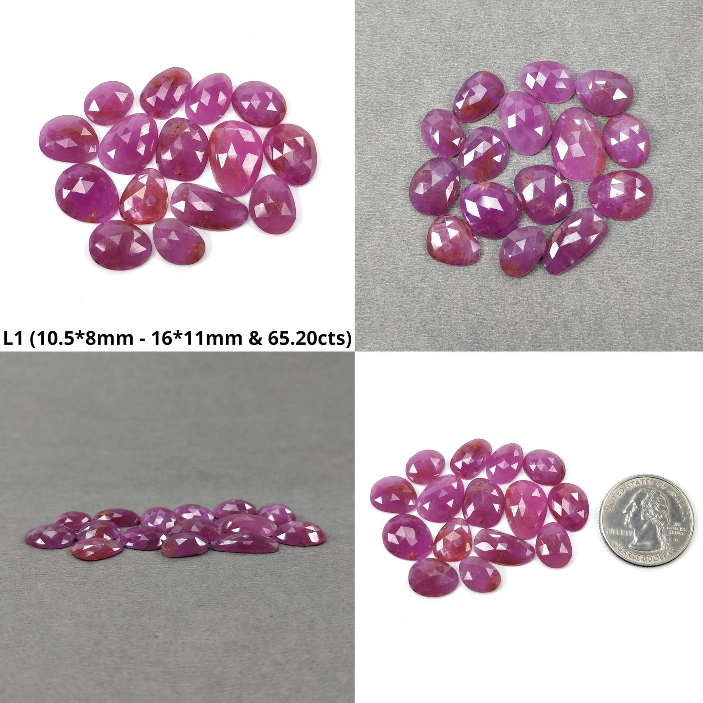 Raspberry Pink Sheen Sapphire Gemstone Rose Cut : Natural Untreated Unheated Uneven Shape Lots