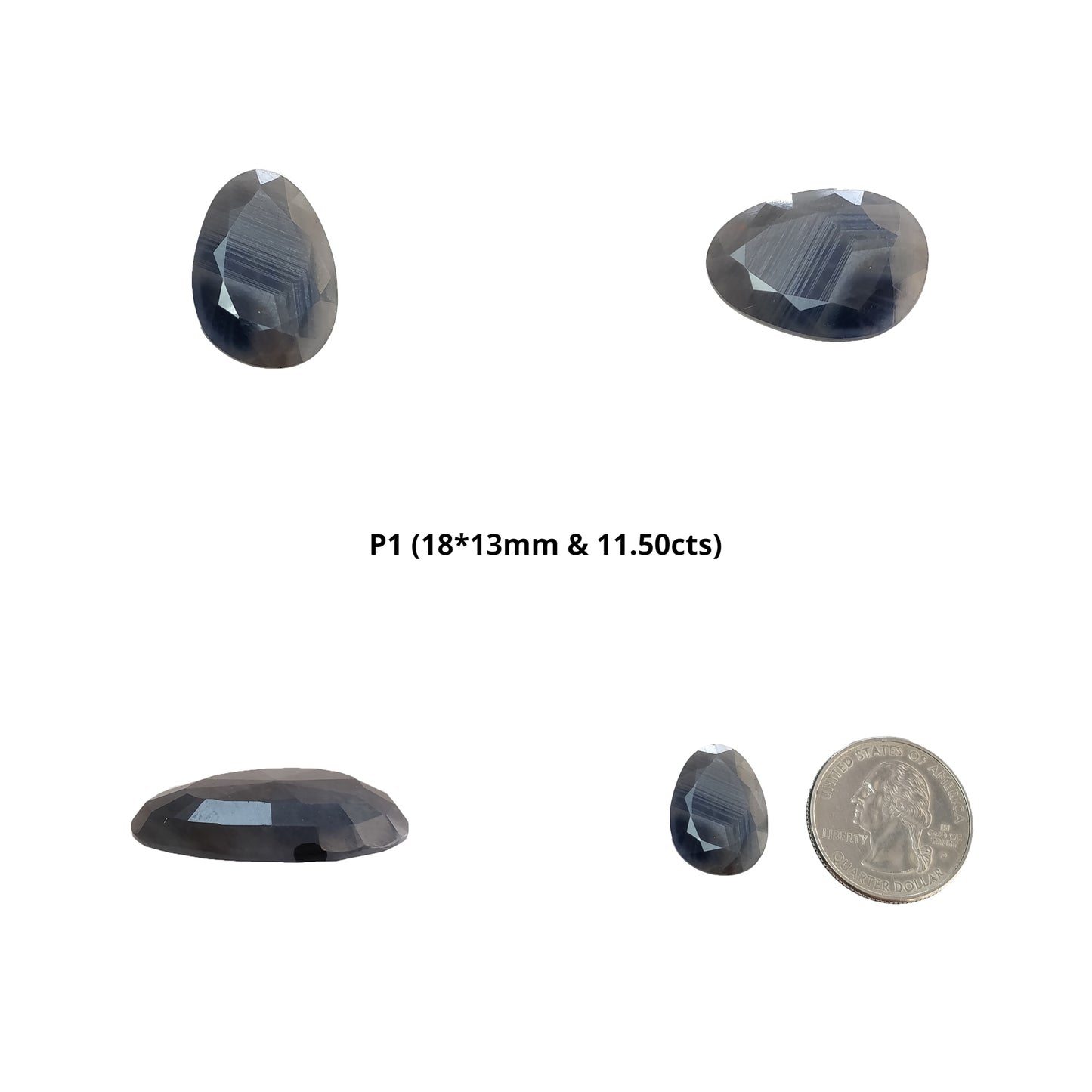 Silver Blue Sheen Sapphire Gemstone Normal Cut : Natural Untreated Unheated Sapphire Uneven Egg Shape