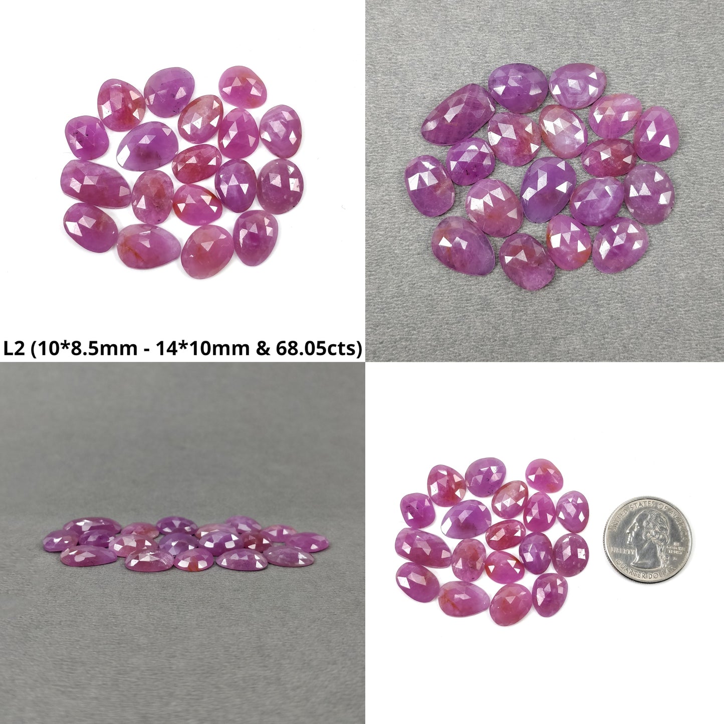 Raspberry Pink Sheen Sapphire Gemstone Rose Cut : Natural Untreated Unheated Uneven Shape Lots