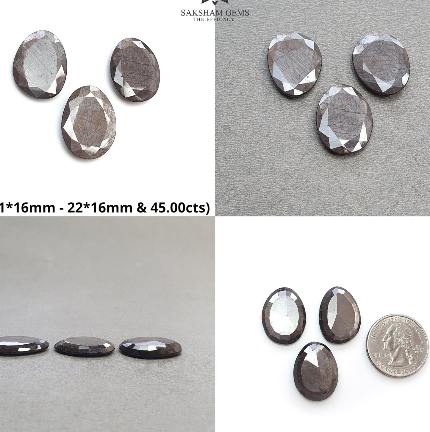 Chocolate & Blue Silver Sheen Sapphire Gemstone Normal Cut : Natural Untreated Golden Brown Sapphire Egg Shape 3pcs Set