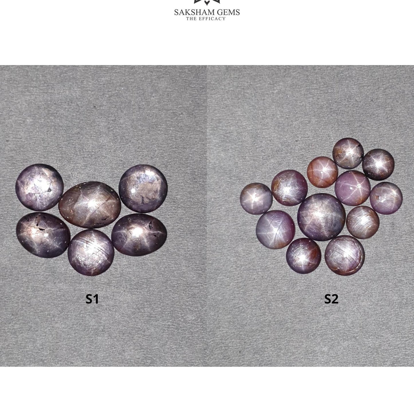 Star Ruby Gemstone Cabochon : 38cts - 47cts Natural Untreated Unheated Red 6Ray Star Ruby Uneven Egg Shape Set