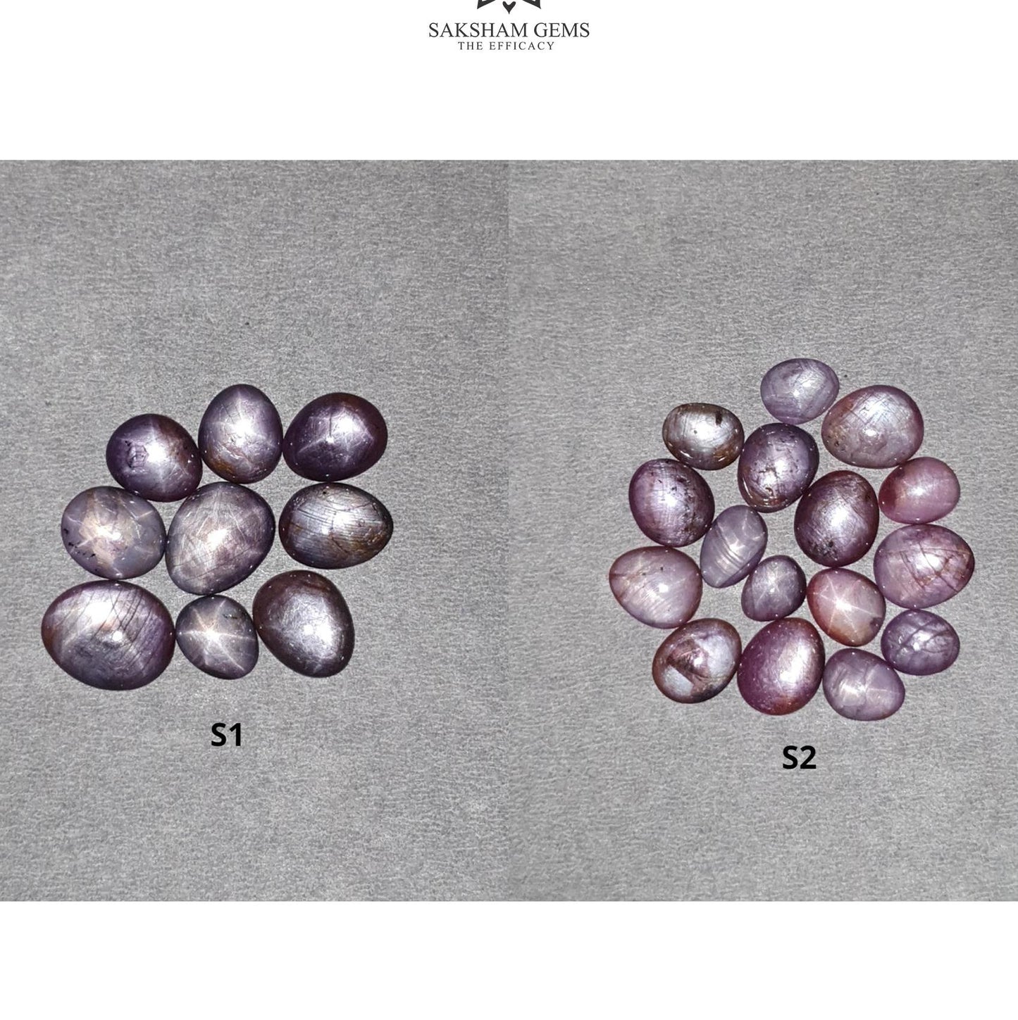Star Ruby Gemstone Cabochon : 39cts - 49cts Natural Untreated Unheated Red 6Ray Star Ruby Uneven Egg Shape Set