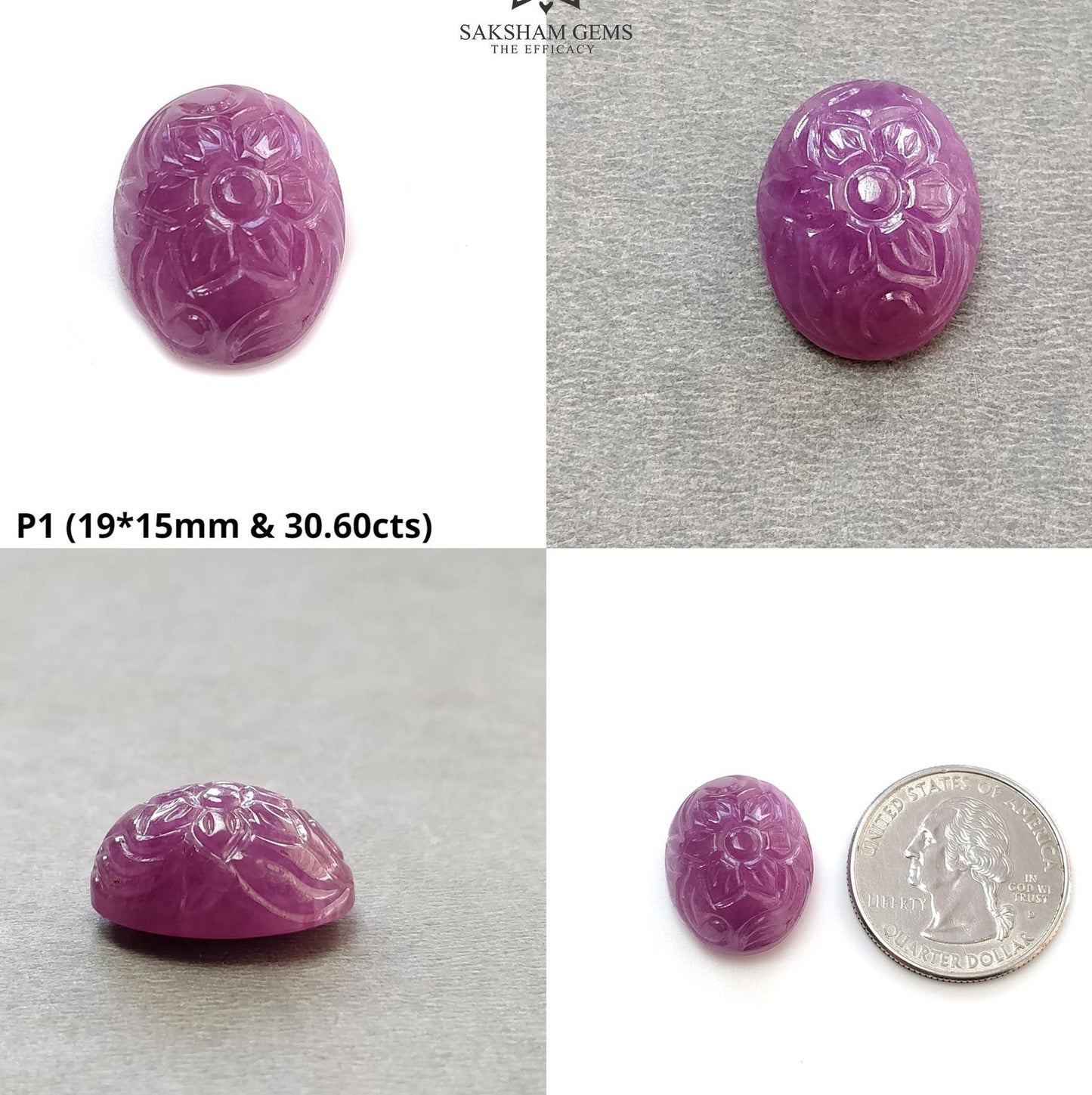 Purple Ruby Gemstone Carving : Natural Untreated Unheated Ruby Gemstone Hand Carved Oval And Cushion Shape