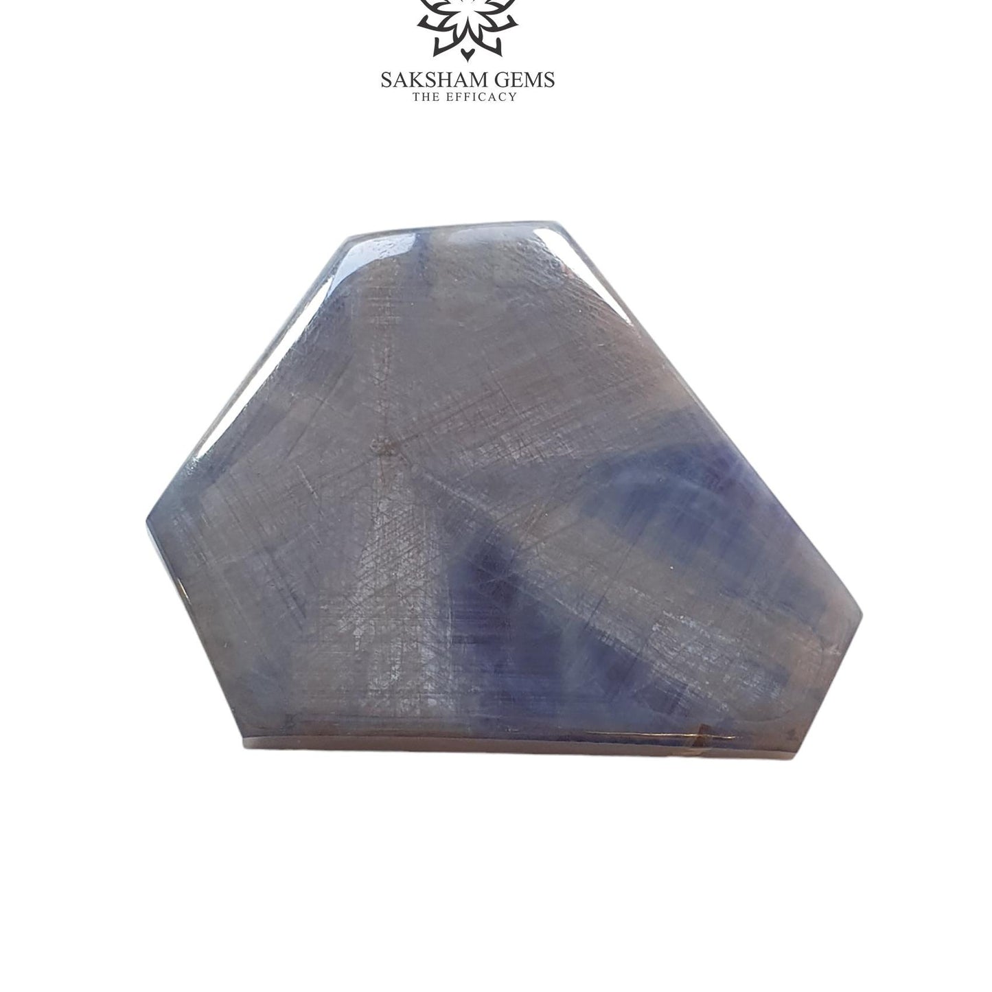 Unique Rare Blue Sapphire Gemstone Cabochon Trapiche : 424.00cts Natural Untreated Unheated Sapphire Uneven Shape 57*71mm