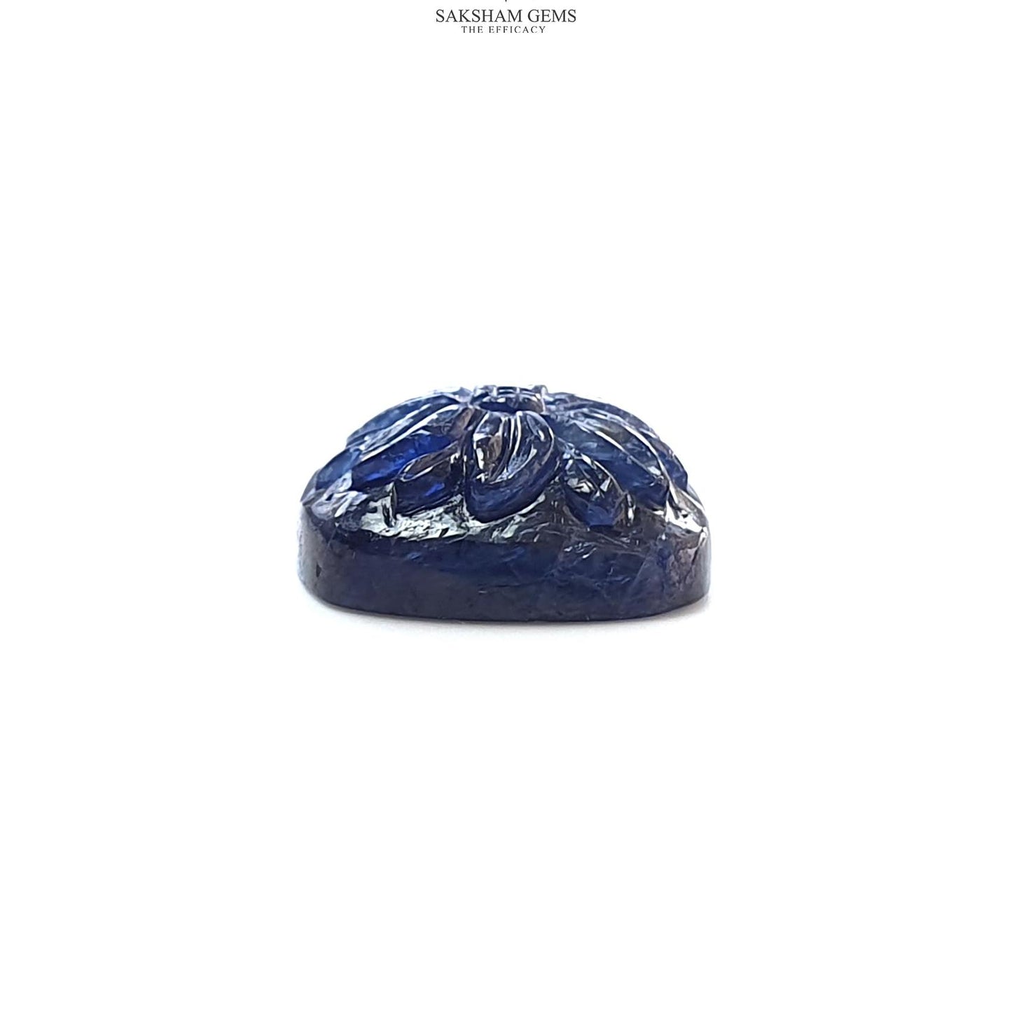 Blue Sapphire Gemstone Carving : 28.30cts Natural Untreated Unheated Sapphire Hand Carved Cushion Shape 18*20mm