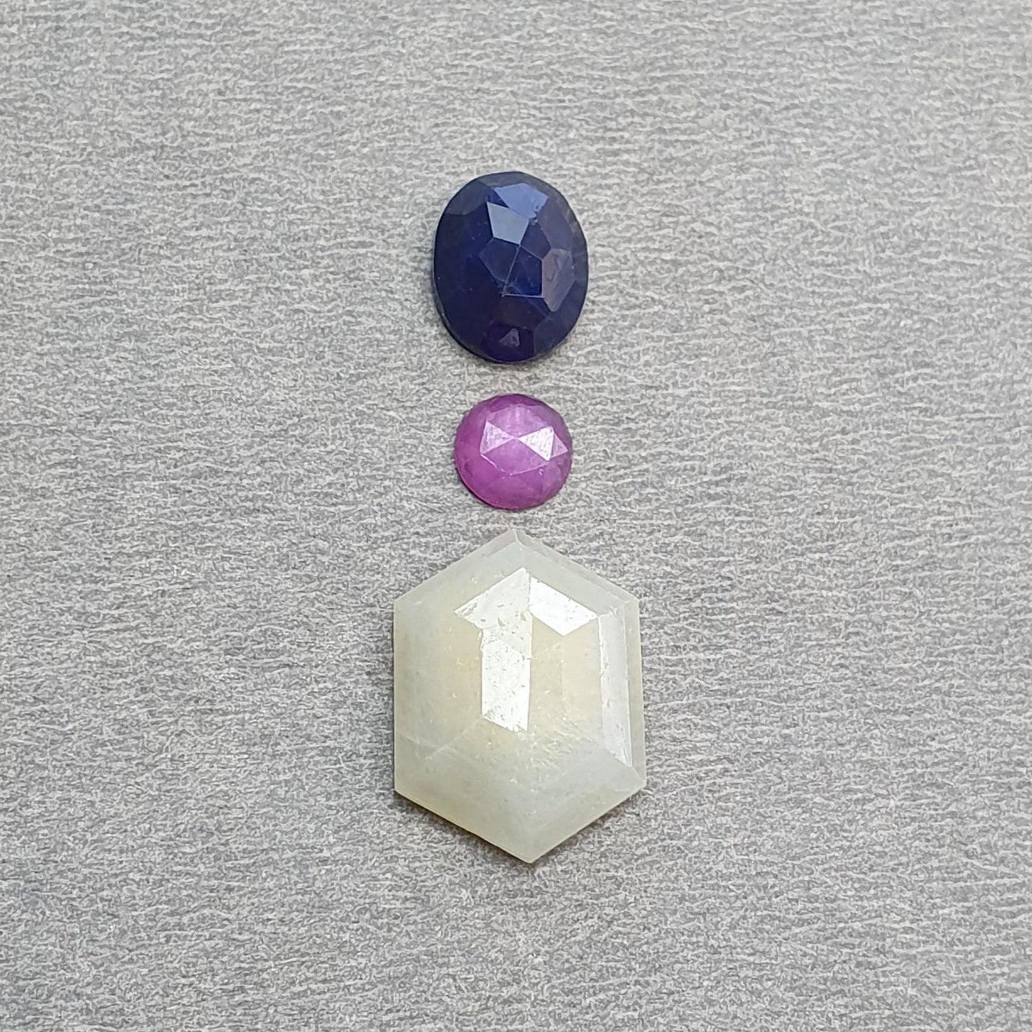 Multi & Blue Sapphire Gemstone Rose And Checker Cut : Natural Untreated Unheated Sapphire Multi Color Pear Oval Hexagon Shape Set