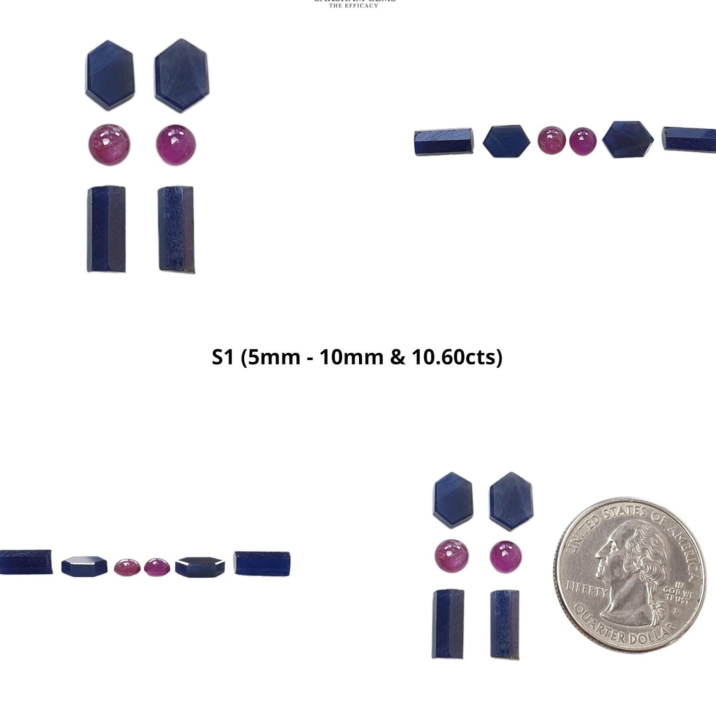 Multi & Blue Sapphire Gemstone Rose Cut And Flats : Natural Untreated Unheated Sapphire Multi Color Multi Shape Set