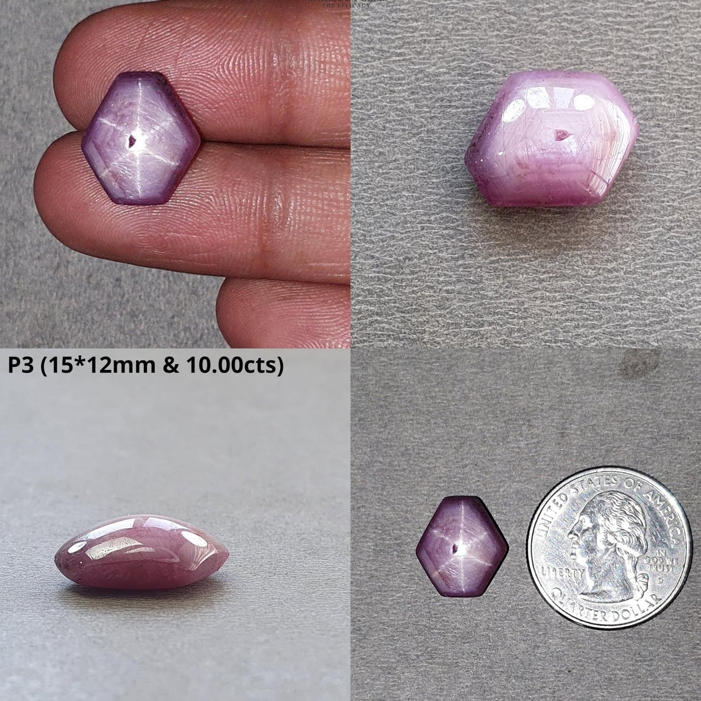Star Ruby Gemstone Cabochon : 10cts - 16cts Natural Untreated Unheated Record Keeper 6Ray Star Ruby Hexagon Shape