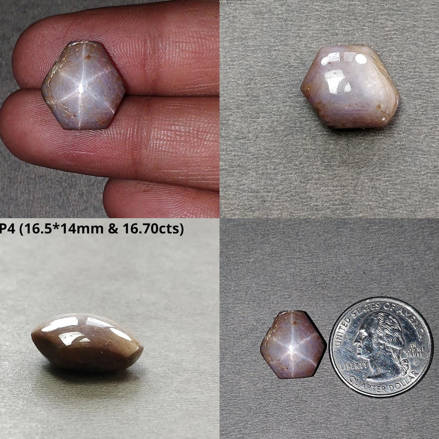Star Ruby Gemstone Cabochon : 10cts - 16cts Natural Untreated Unheated Record Keeper 6Ray Star Ruby Hexagon Shape