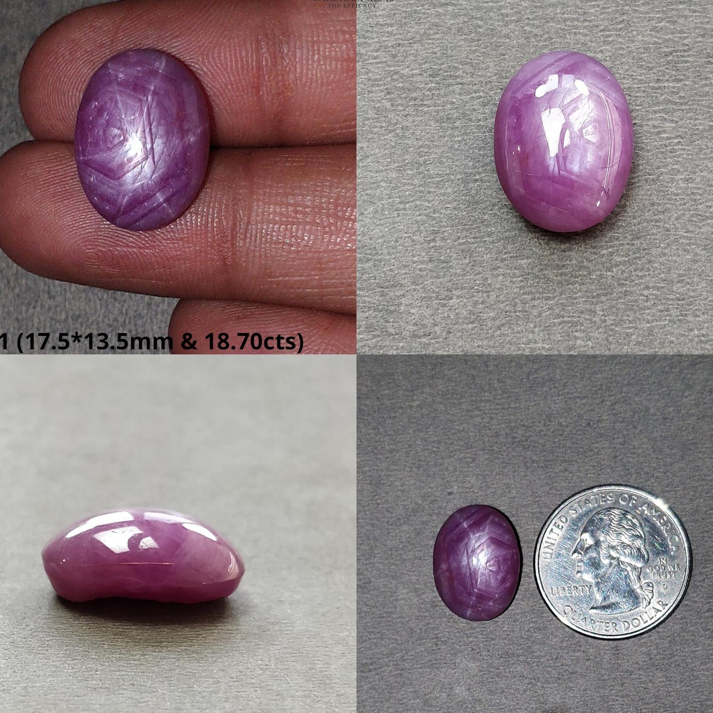 Star Ruby Gemstone Cabochon : 18cts - 27cts Natural Untreated Unheated 6Ray Star Ruby Oval Shape