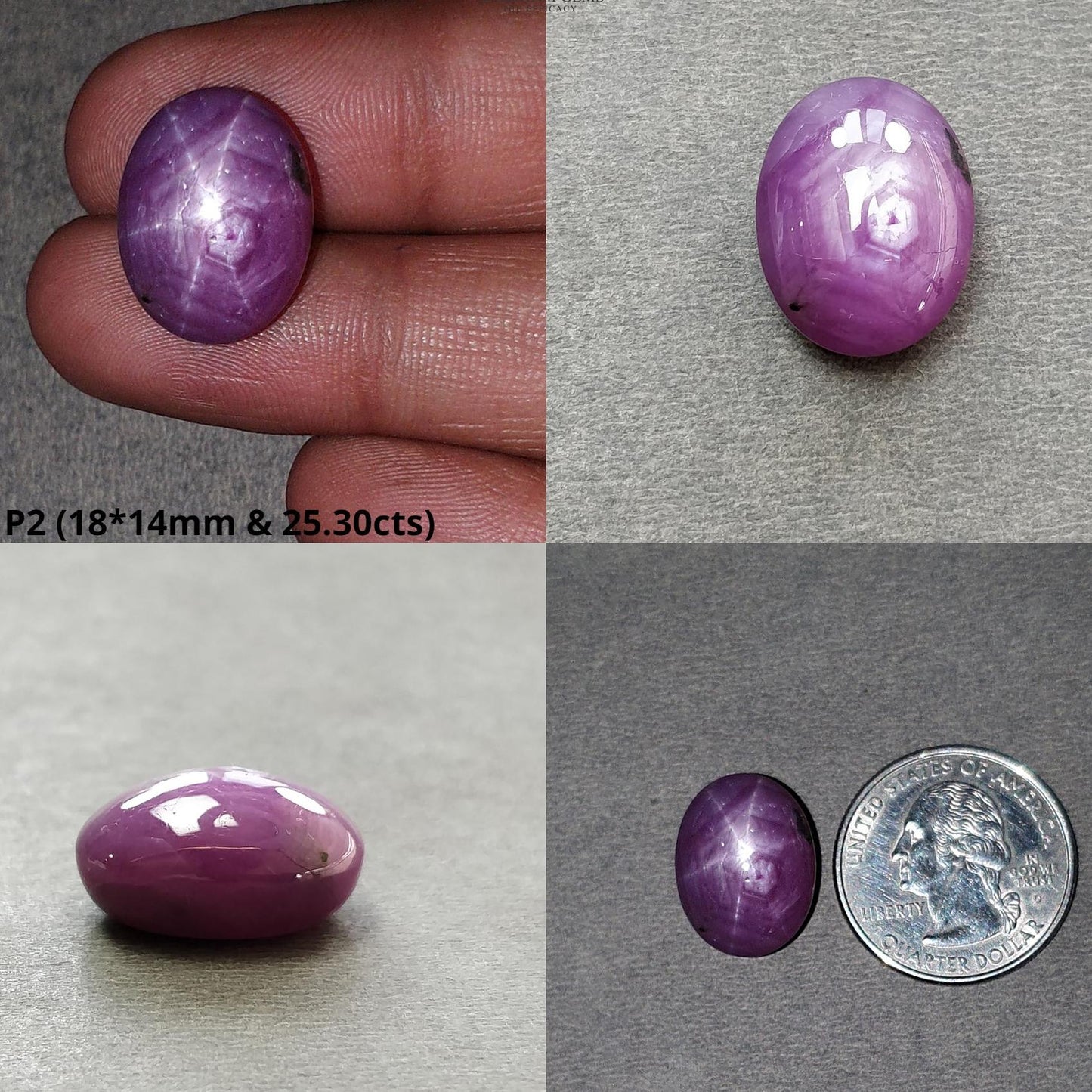 Star Ruby Gemstone Cabochon : 18cts - 27cts Natural Untreated Unheated 6Ray Star Ruby Oval Shape