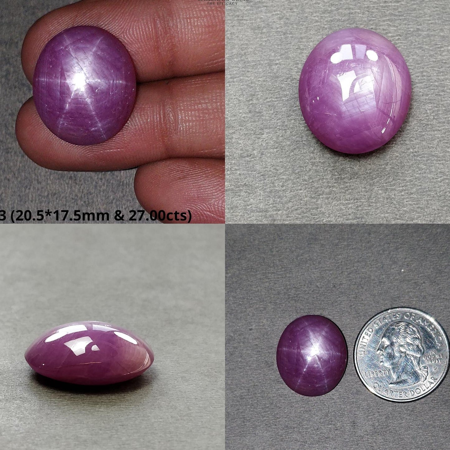 Star Ruby Gemstone Cabochon : 18cts - 27cts Natural Untreated Unheated 6Ray Star Ruby Oval Shape