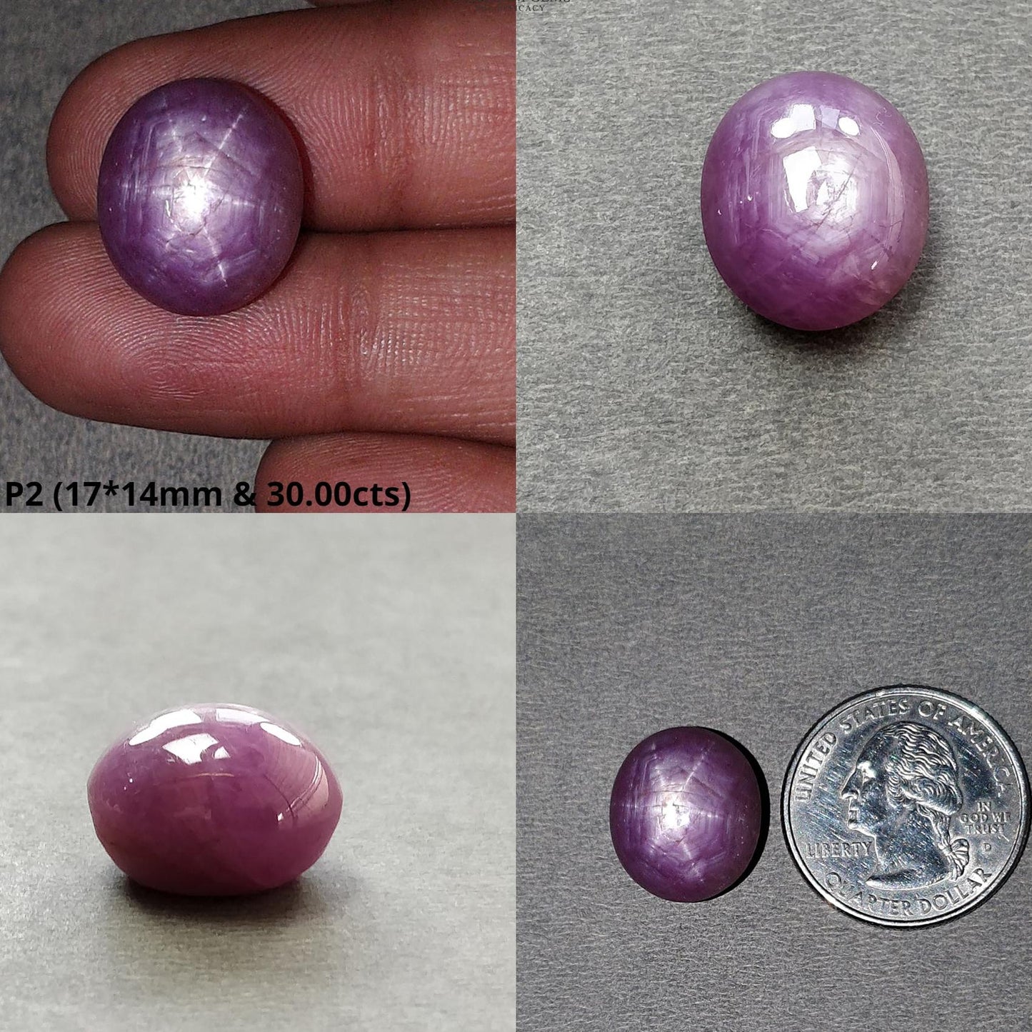 Star Ruby Gemstone Cabochon : 28cts - 33cts Natural Untreated Unheated 6Ray Star Ruby Oval Shape