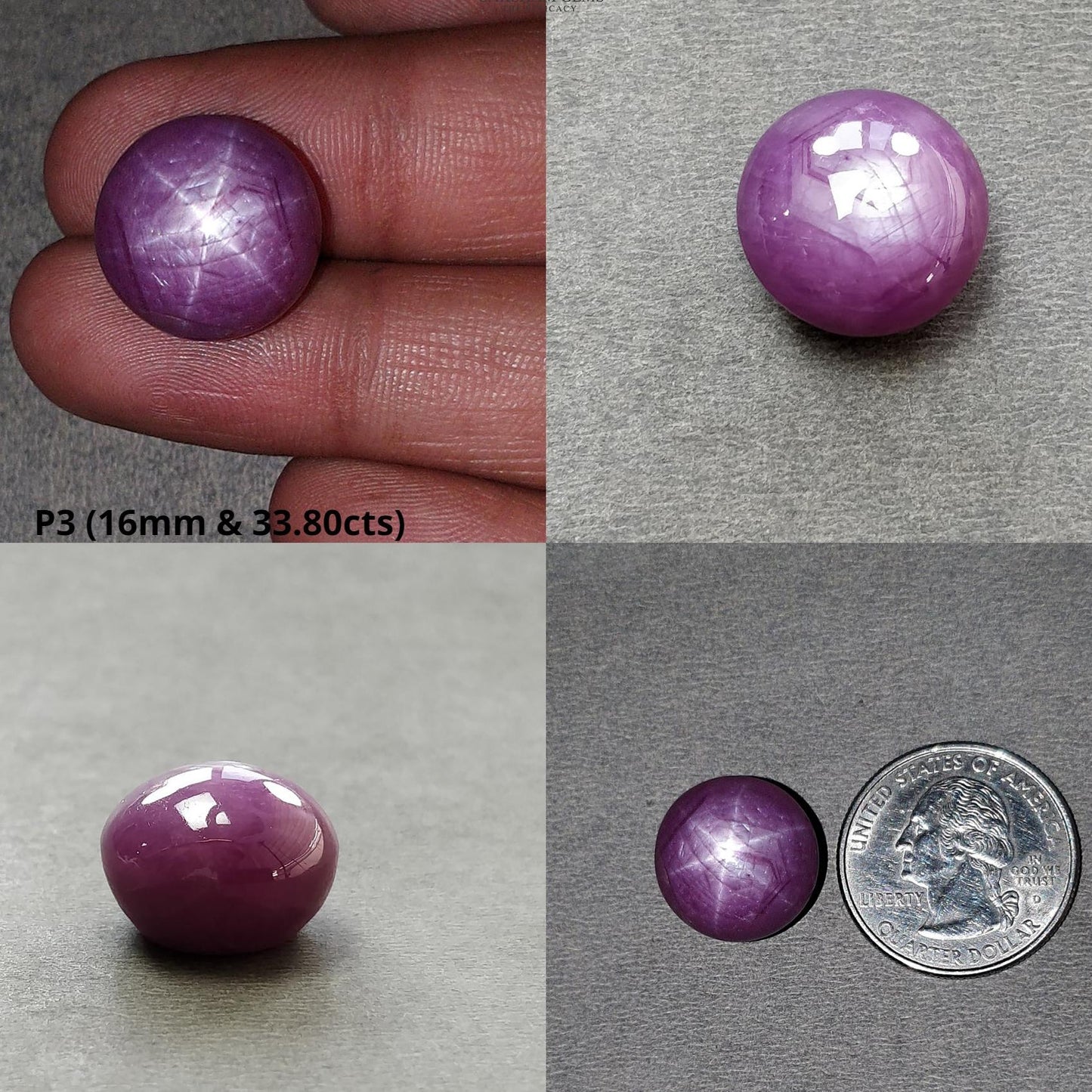 Star Ruby Gemstone Cabochon : 28cts - 33cts Natural Untreated Unheated 6Ray Star Ruby Oval Shape