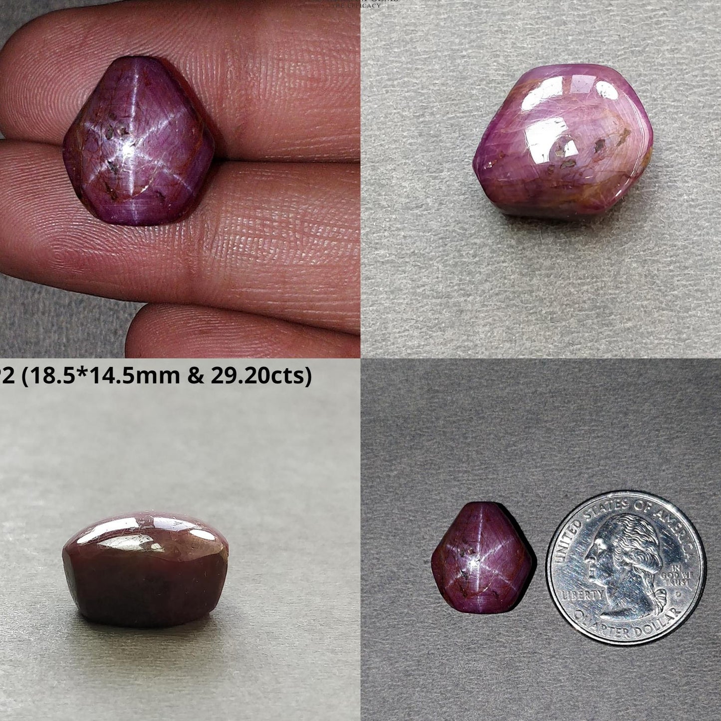 Johnson Star Ruby Gemstone Cabochon : 16cts - 32cts Natural Untreated Unheated Red 6Ray Star Ruby Hexagon Shape