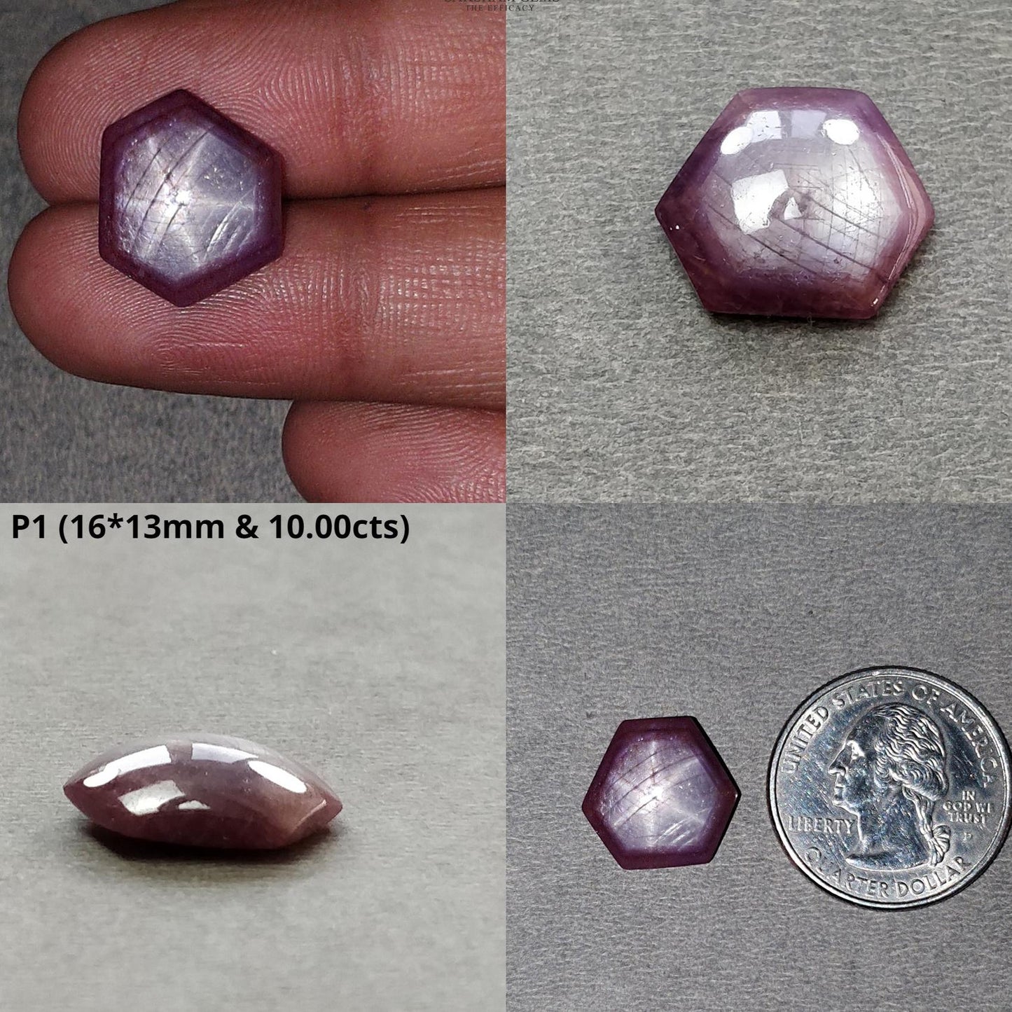 Star Ruby Gemstone Cabochon : 10cts - 16cts Natural Untreated Unheated Record Keeper 6Ray Star Ruby Hexagon Shape