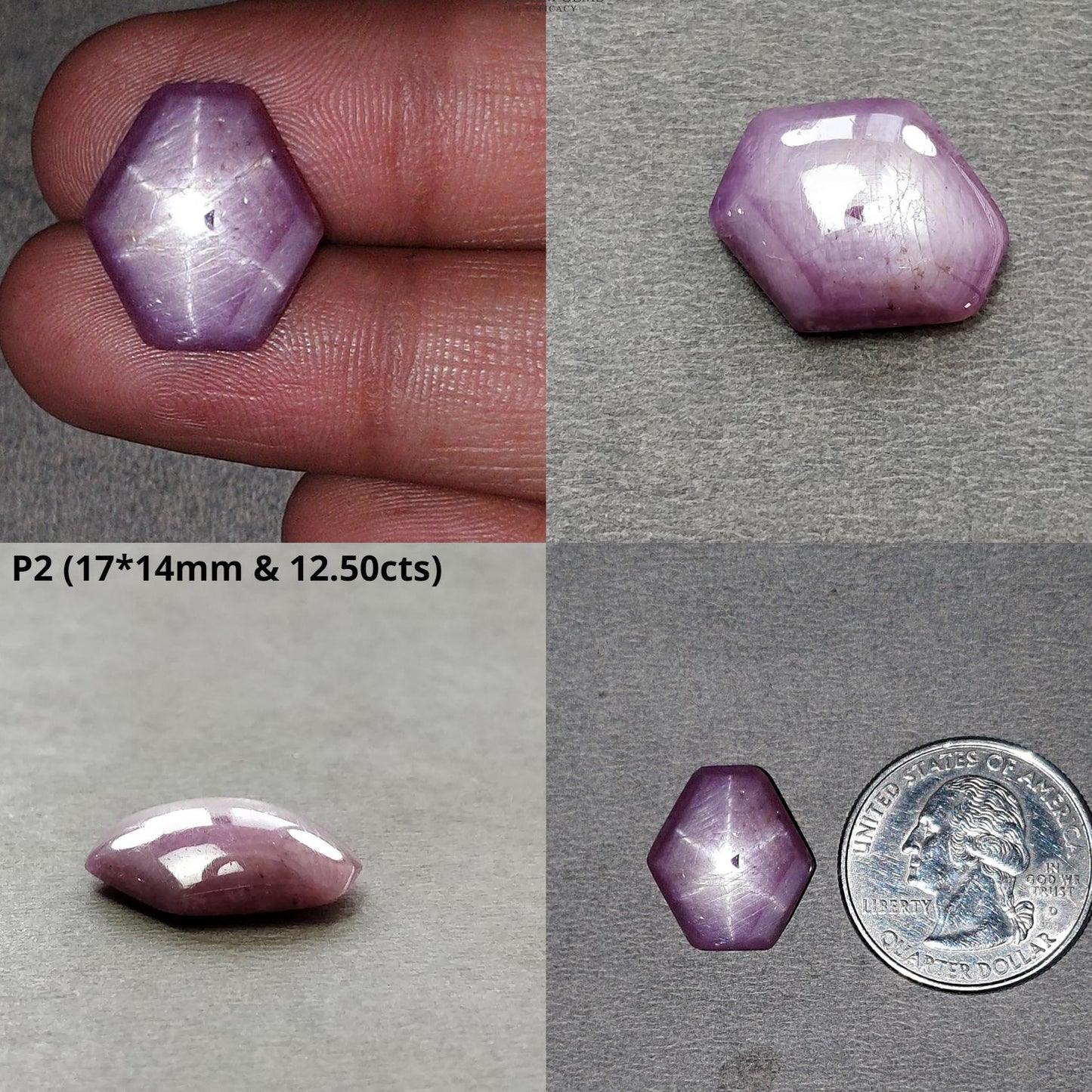 Star Ruby Gemstone Cabochon : 10cts - 16cts Natural Untreated Unheated Record Keeper 6Ray Star Ruby Hexagon Shape