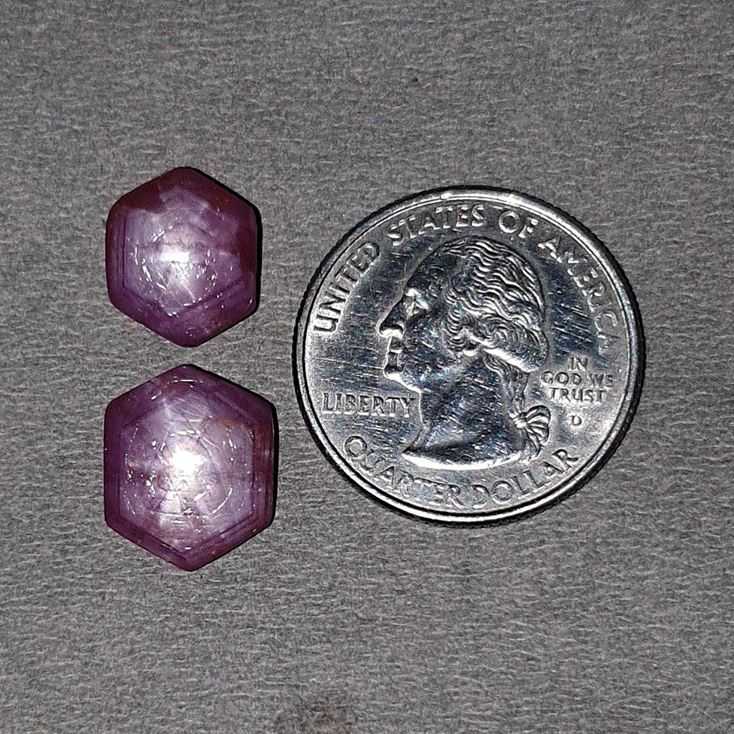 Star Trapiche Ruby Gemstone Cabochon : 13.40cts Natural Untreated Unheated 6Ray Star Ruby Hexagon Shape 12.5*10.5mm - 14.5*12mm 2pcs