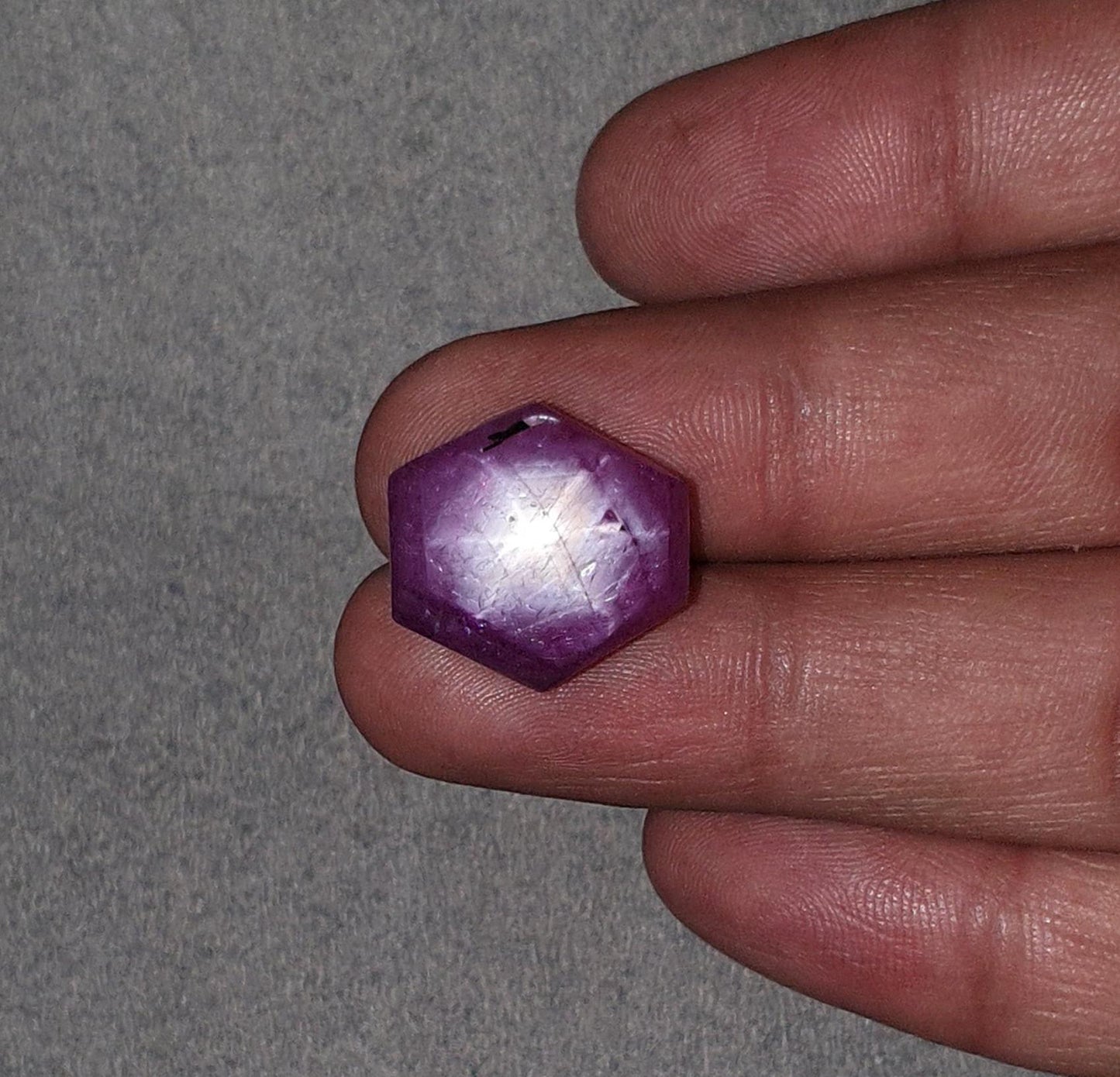 Star RUBY Gemstone Cabochon : 32.40cts Natural Untreated African Red Ruby 6Ray Star Hexagon Shape 18*16mm