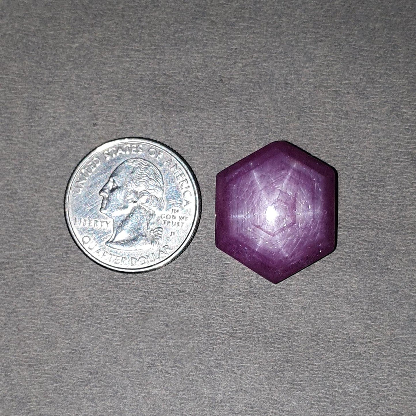 Star RUBY Gemstone Cabochon : 42.90cts Natural Untreated African Red Ruby 6Ray Star Hexagon Shape 25*20.5mm