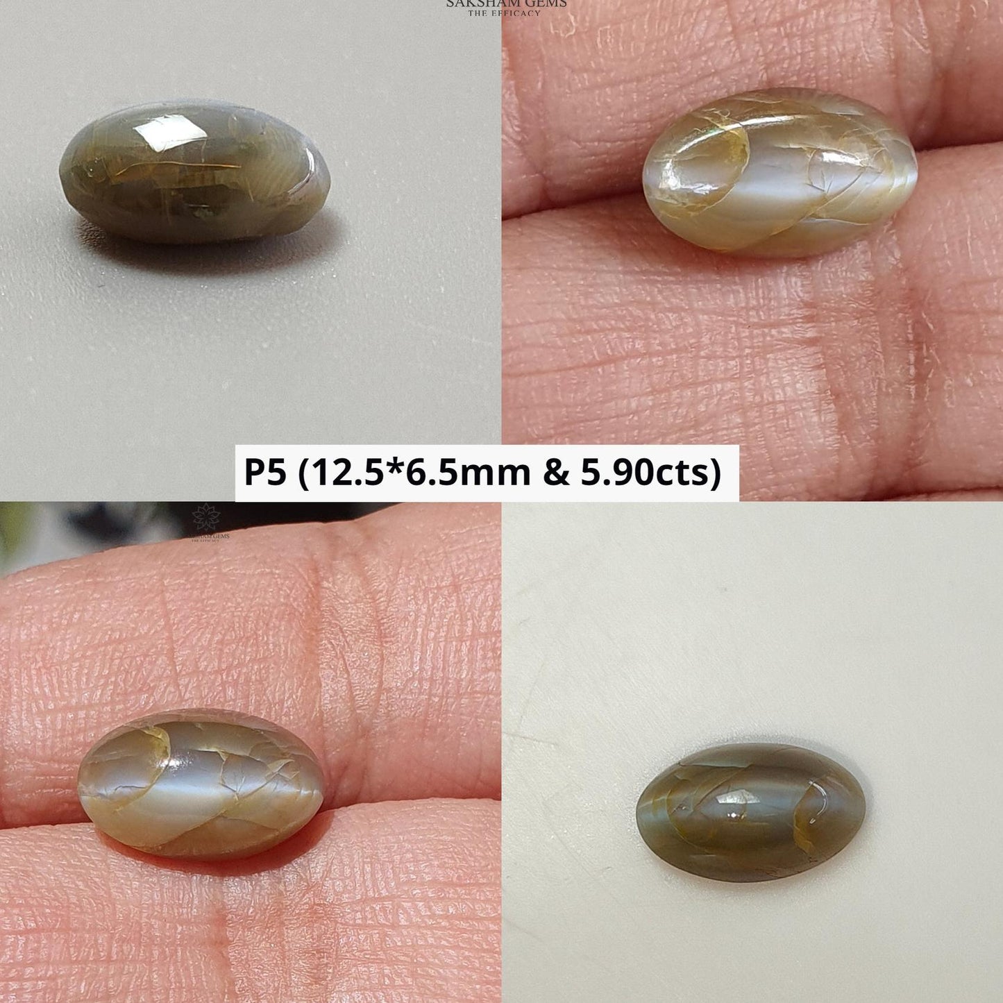 CHRYSOBERYL CAT'S EYE Gemstone Cabochon : Natural Untreated Unheated Cat's Eye Oval Shape For Jewelry