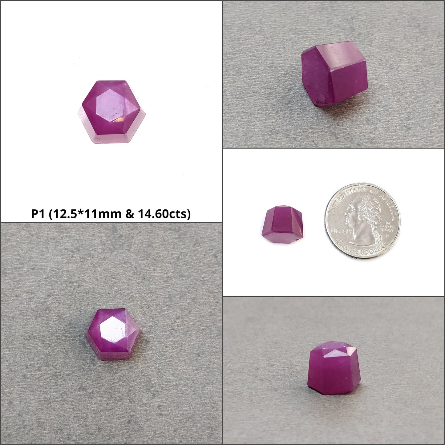 Raspberry Sheen Sapphire Gemstone Normal Cut : Natural Untreated Unheated Pink Sapphire Hexagon Shape