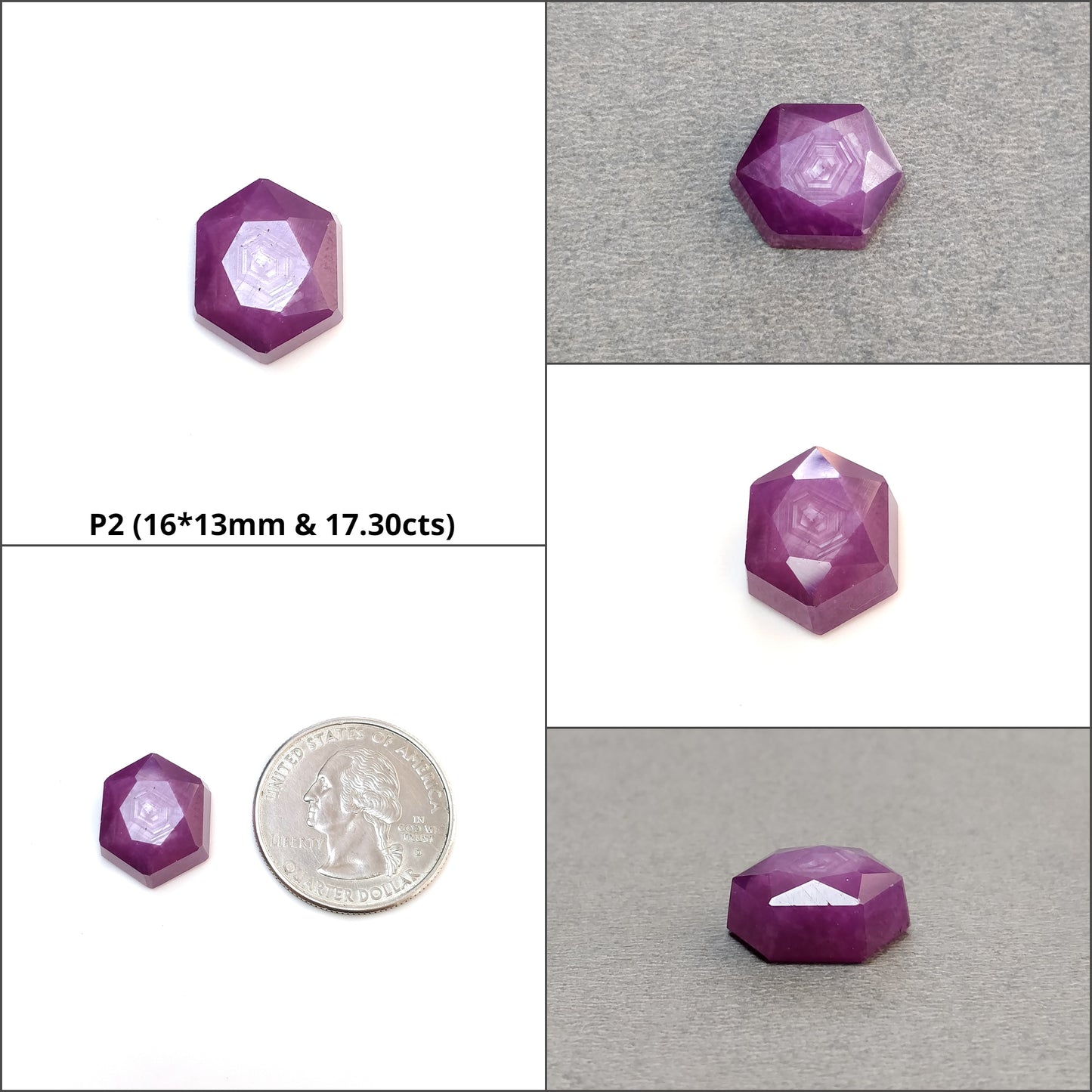 Raspberry Sheen Sapphire Gemstone Normal Cut : Natural Untreated Unheated Pink Sapphire Hexagon Shape