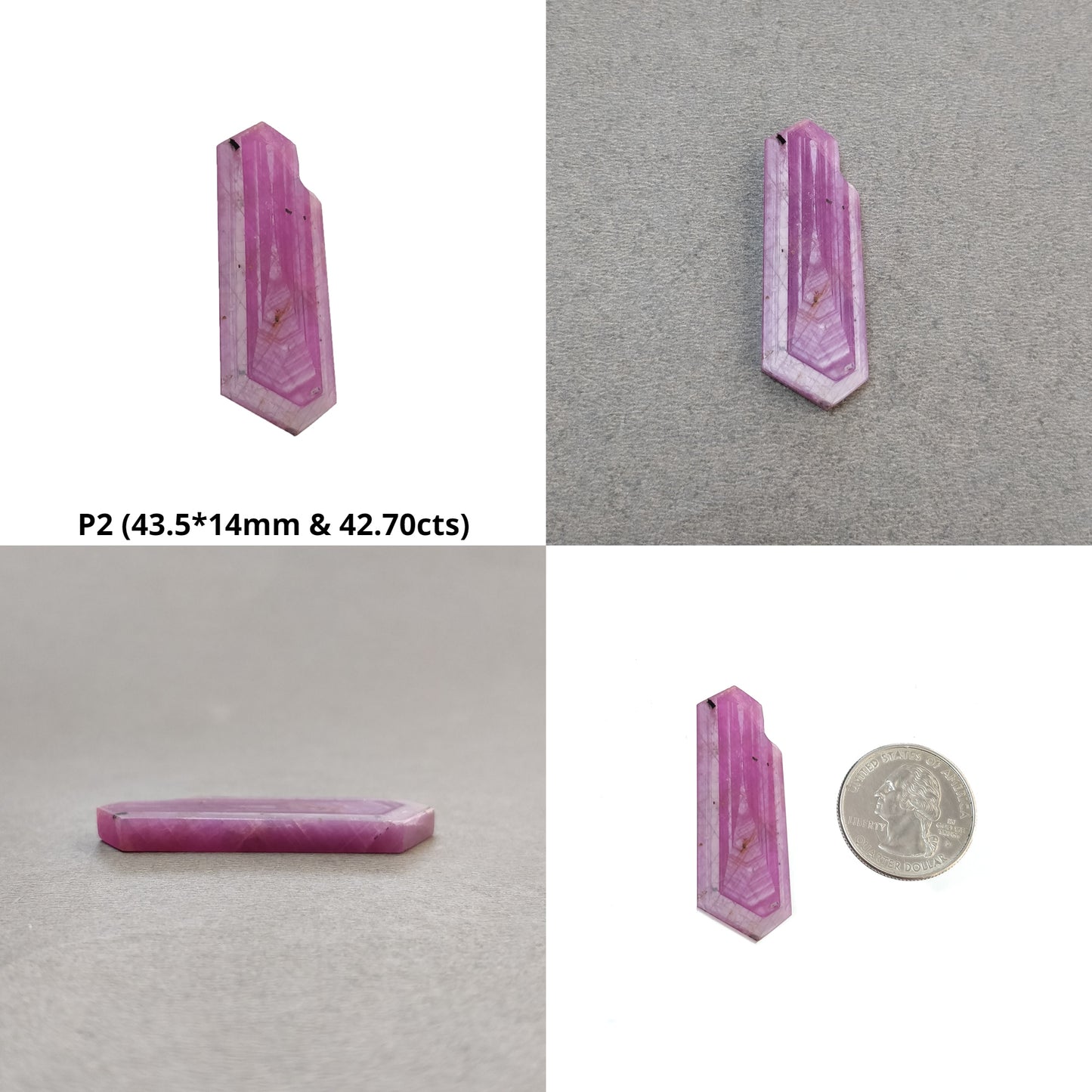 Rosemary Sheen Sapphire Gemstone Flat Slices : Natural Untreated Pink Sapphire Hexagon Shape
