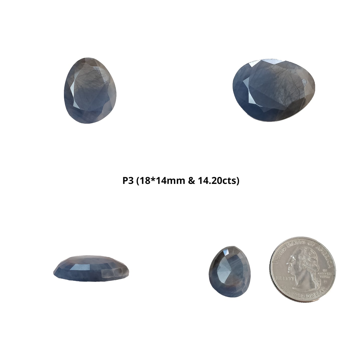 Silver Blue Sheen Sapphire Gemstone Normal Cut : Natural Untreated Unheated Sapphire Uneven Egg Shape