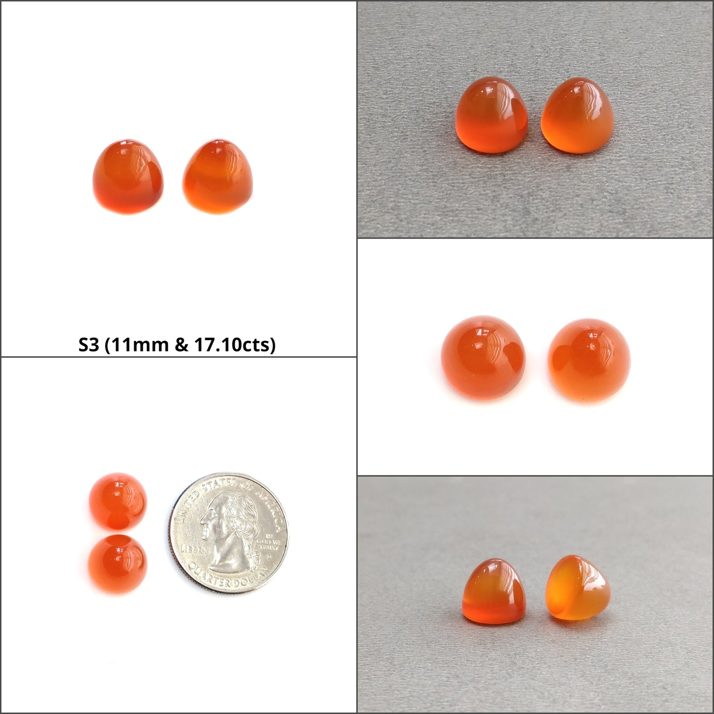 Green Pink Blue Orange & Black Onyx Gemstone Cabochone : Natural Color Enhanced Onyx Bullets Shape Pairs