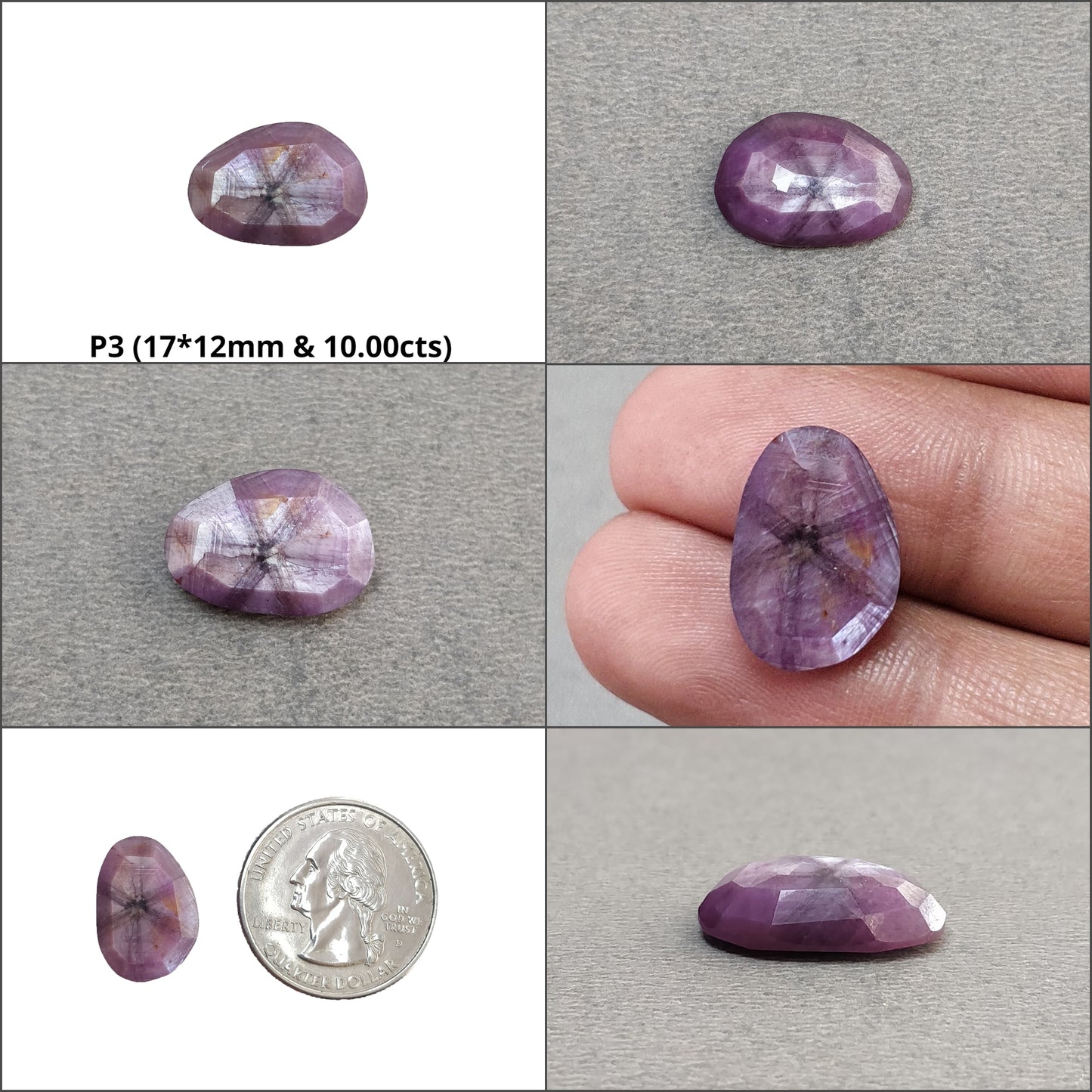 Sapphire TRAPICHE Normal Cut : Natural Untreated Raspberry Pink Sheen Sapphire Gemstone 6Ray Trapiche Hexagon Shape
