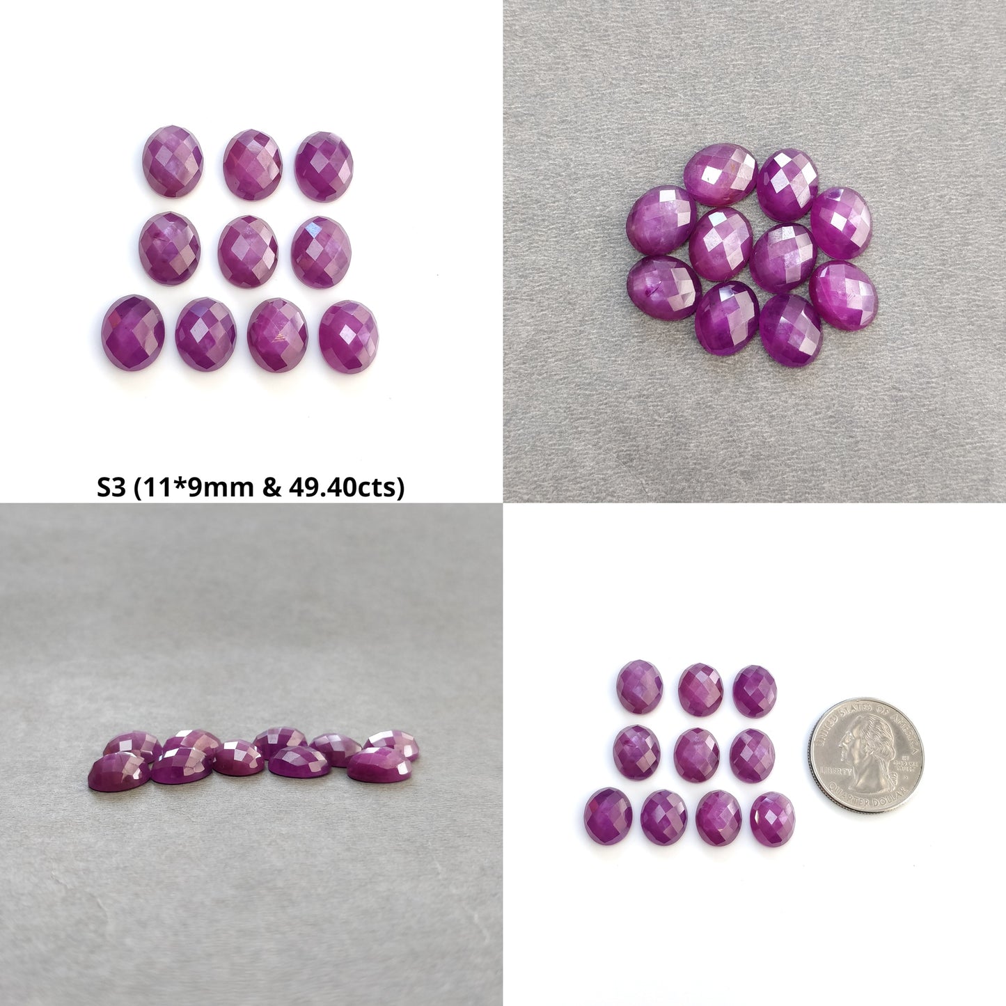 Raspberry Sapphire Gemstone Checker Cut : Natural Untreated Unheated Pink Sheen Sapphire Oval Shape 11*9mm 10pcs Lots
