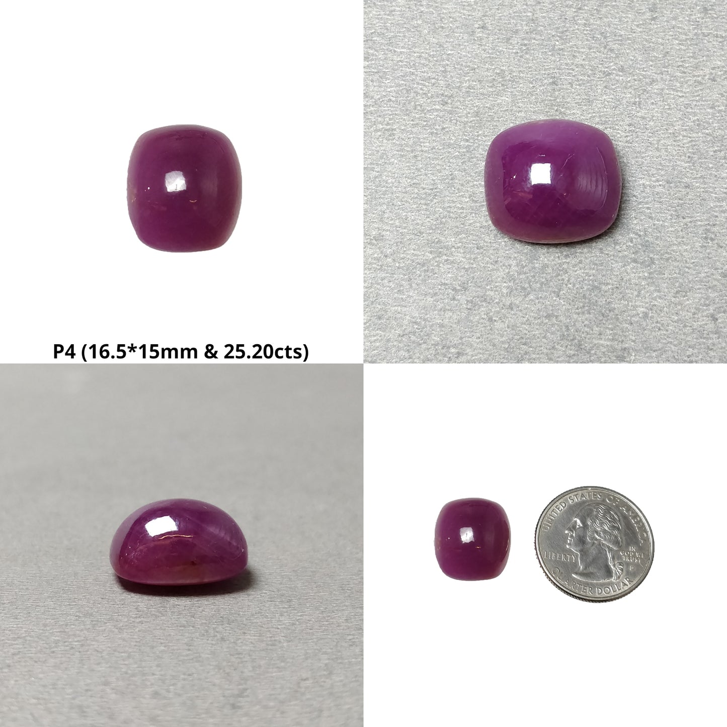 Ruby Gemstone Cabochon : Natural Untreated Unheated Ruby Cushion & Triangle Shape 1pc