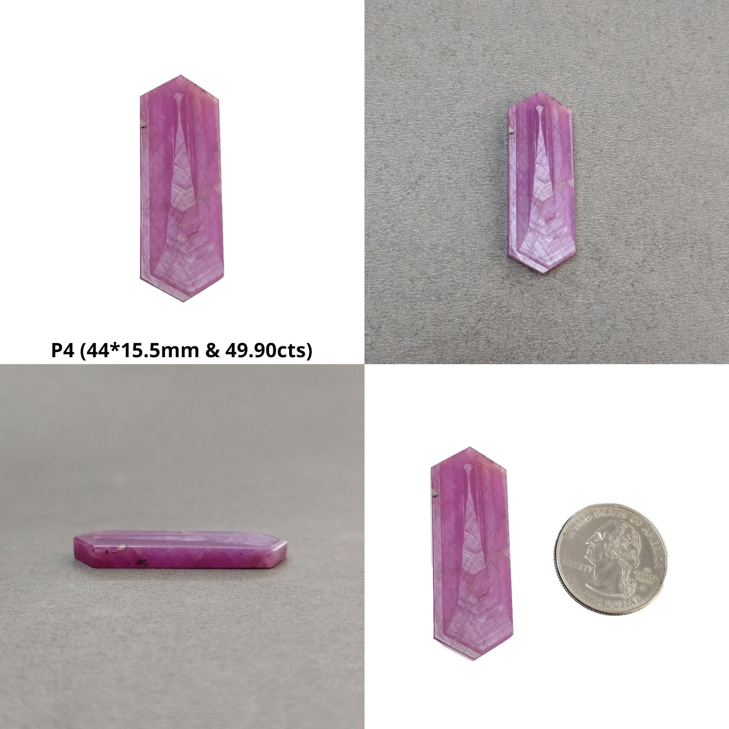 Rosemary Sheen Sapphire Gemstone Flat Slices : Natural Untreated Pink Sapphire Hexagon Shape