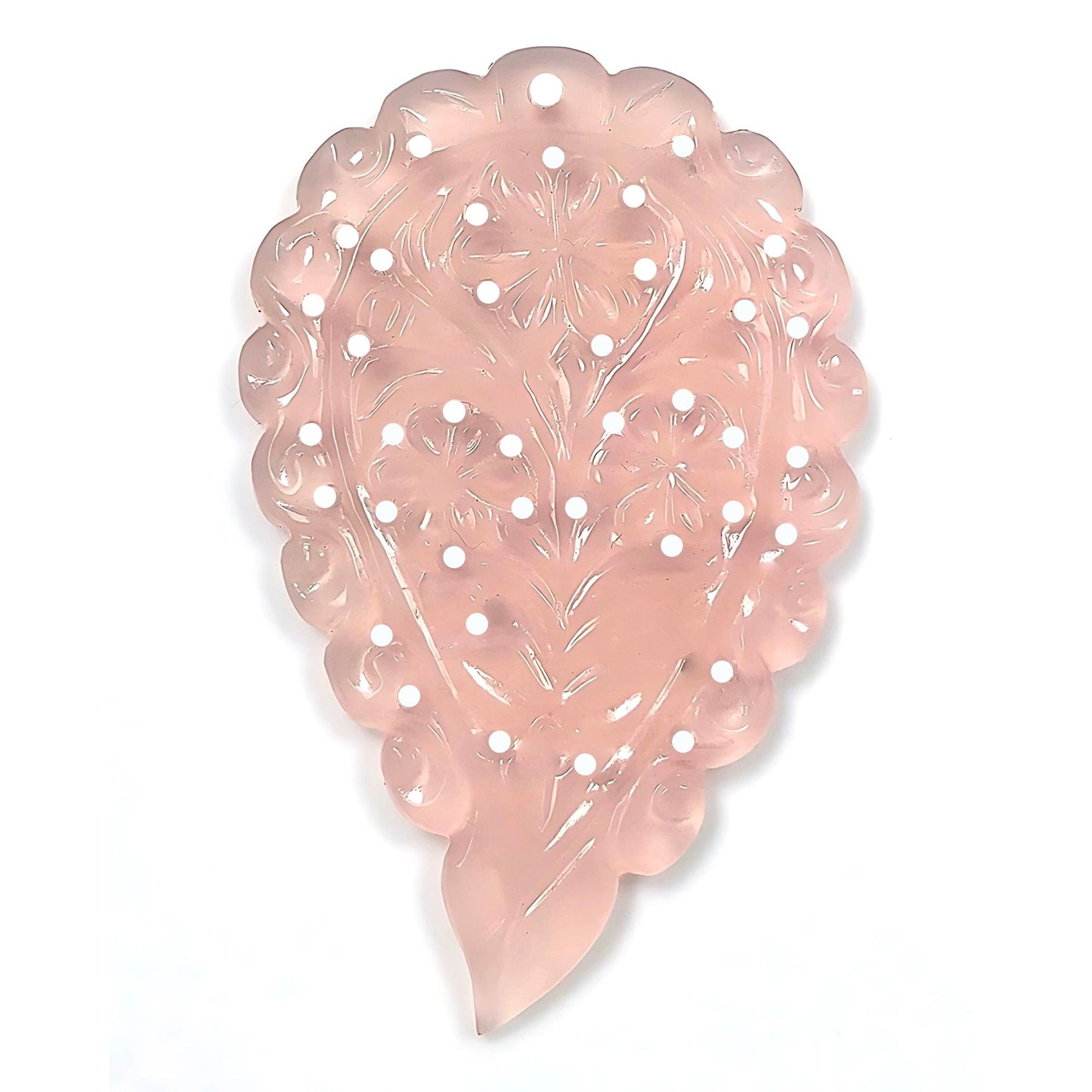 Indian LEAF Hand Carved : 50.00cts Natural Onyx Gemstone One Sided Hand Carved Big Size Indian Leaf 55*35mm 1pc For Pendant