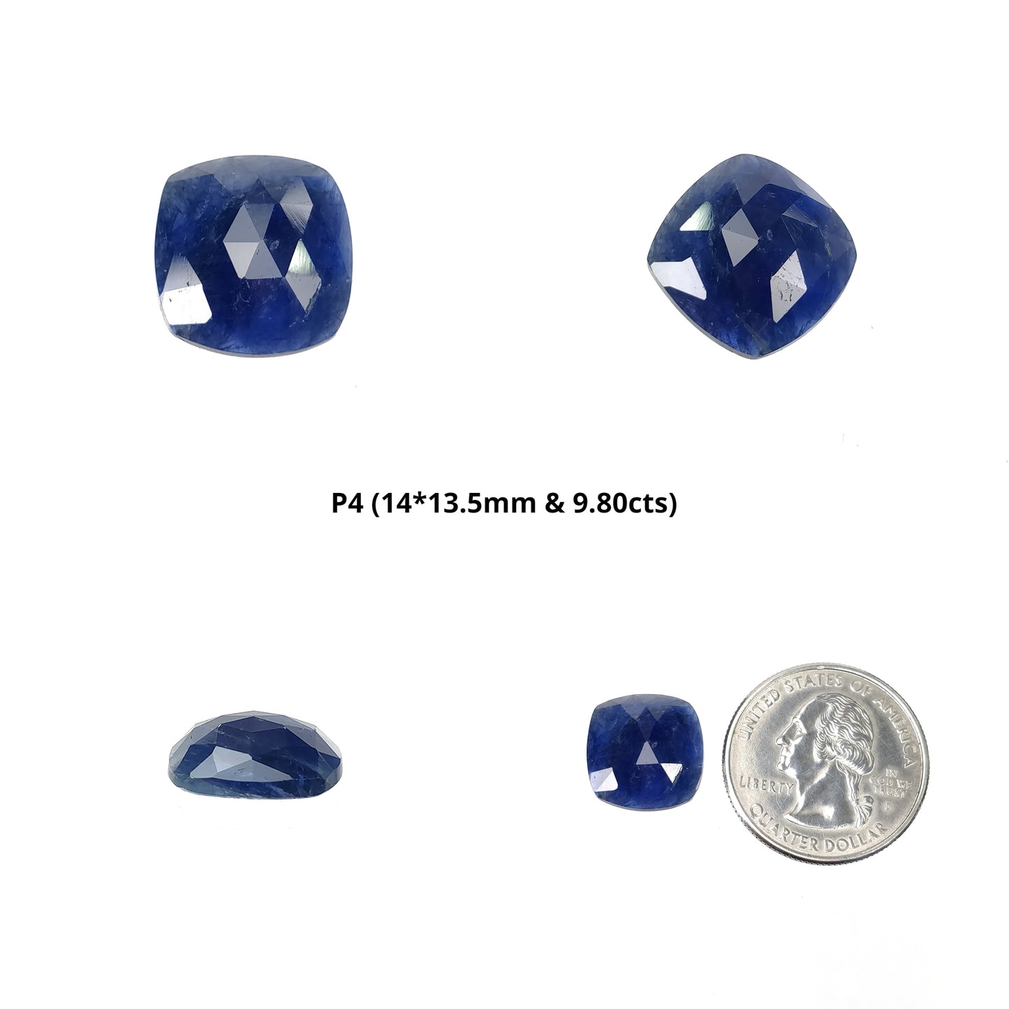 Sapphire Gemstone Rose Cut : Natural Untreated Unheated Blue Sapphire Cushion Uneven Shape