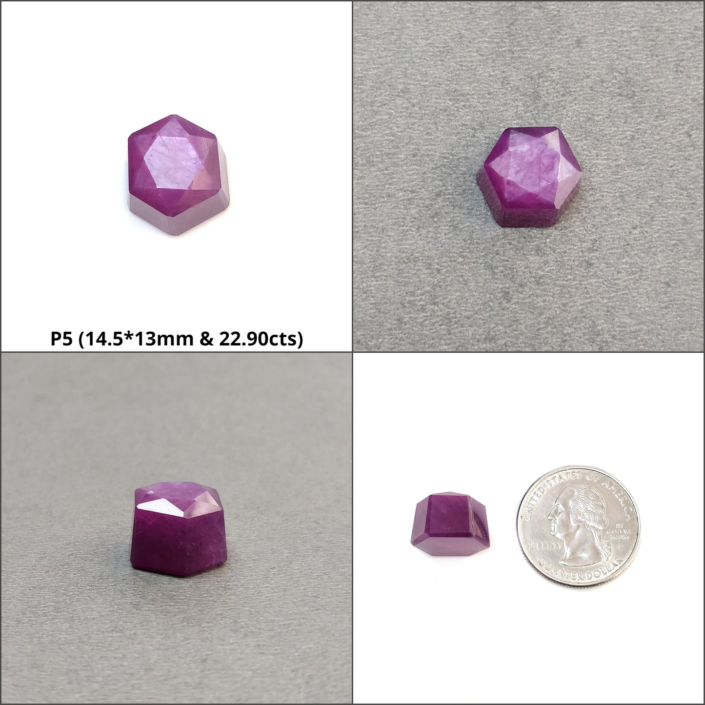 Raspberry Sheen Sapphire Gemstone Normal Cut : Natural Untreated Unheated Pink Sapphire Hexagon Shape