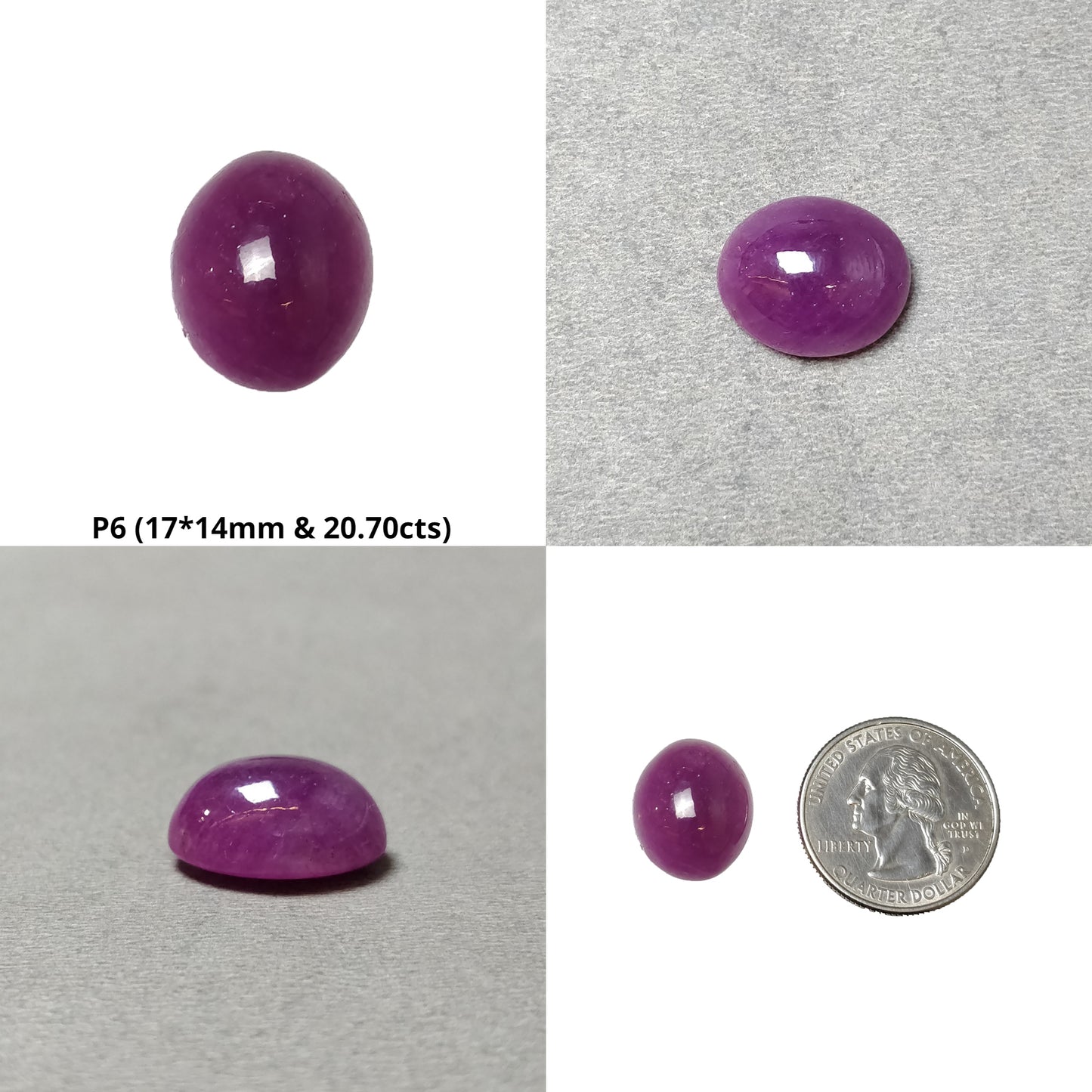 Ruby Gemstone Cabochon : Natural Untreated Unheated Ruby Oval Shape 1pc