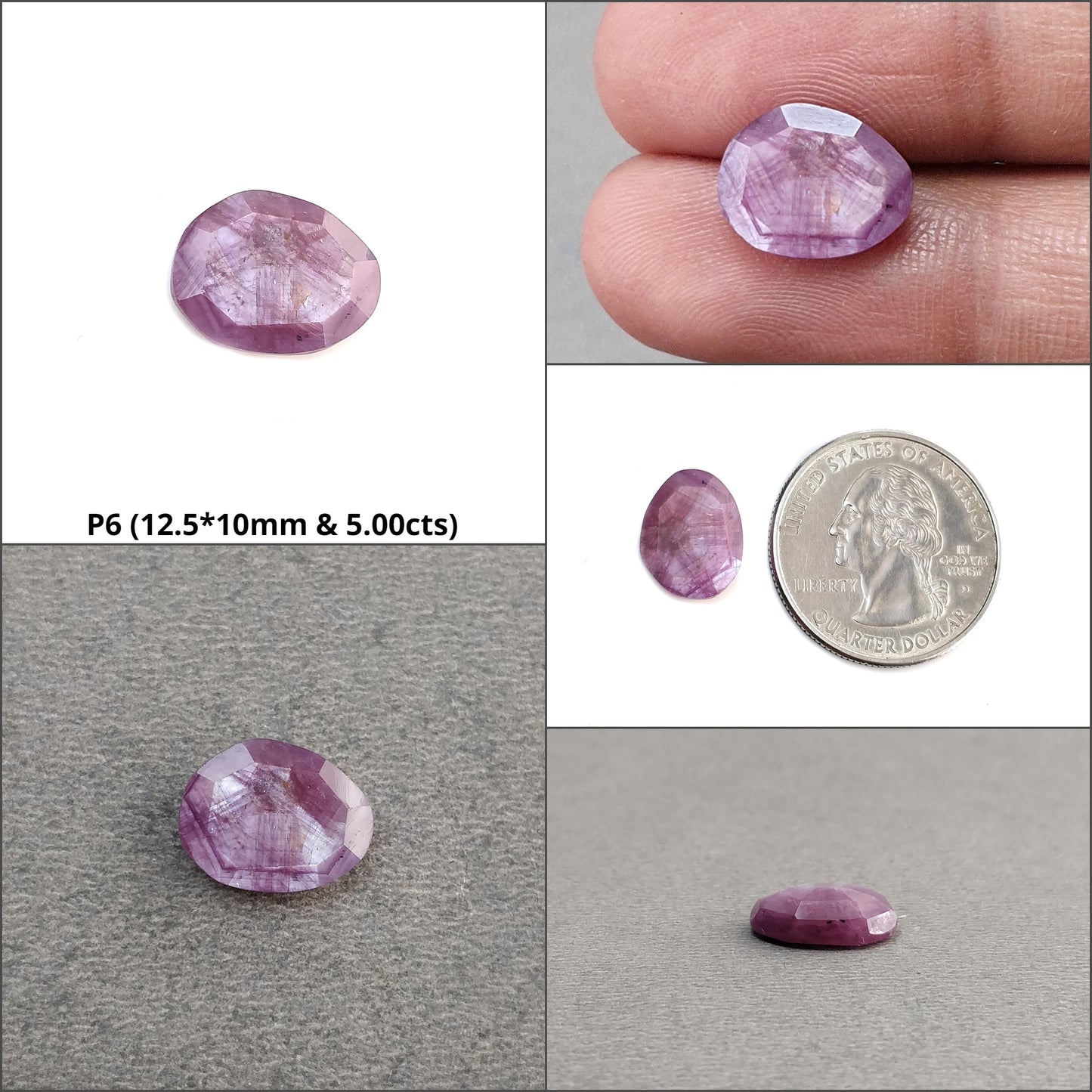 Sapphire TRAPICHE Normal Cut : Natural Untreated Raspberry Pink Sheen Sapphire Gemstone 6Ray Trapiche Hexagon Shape