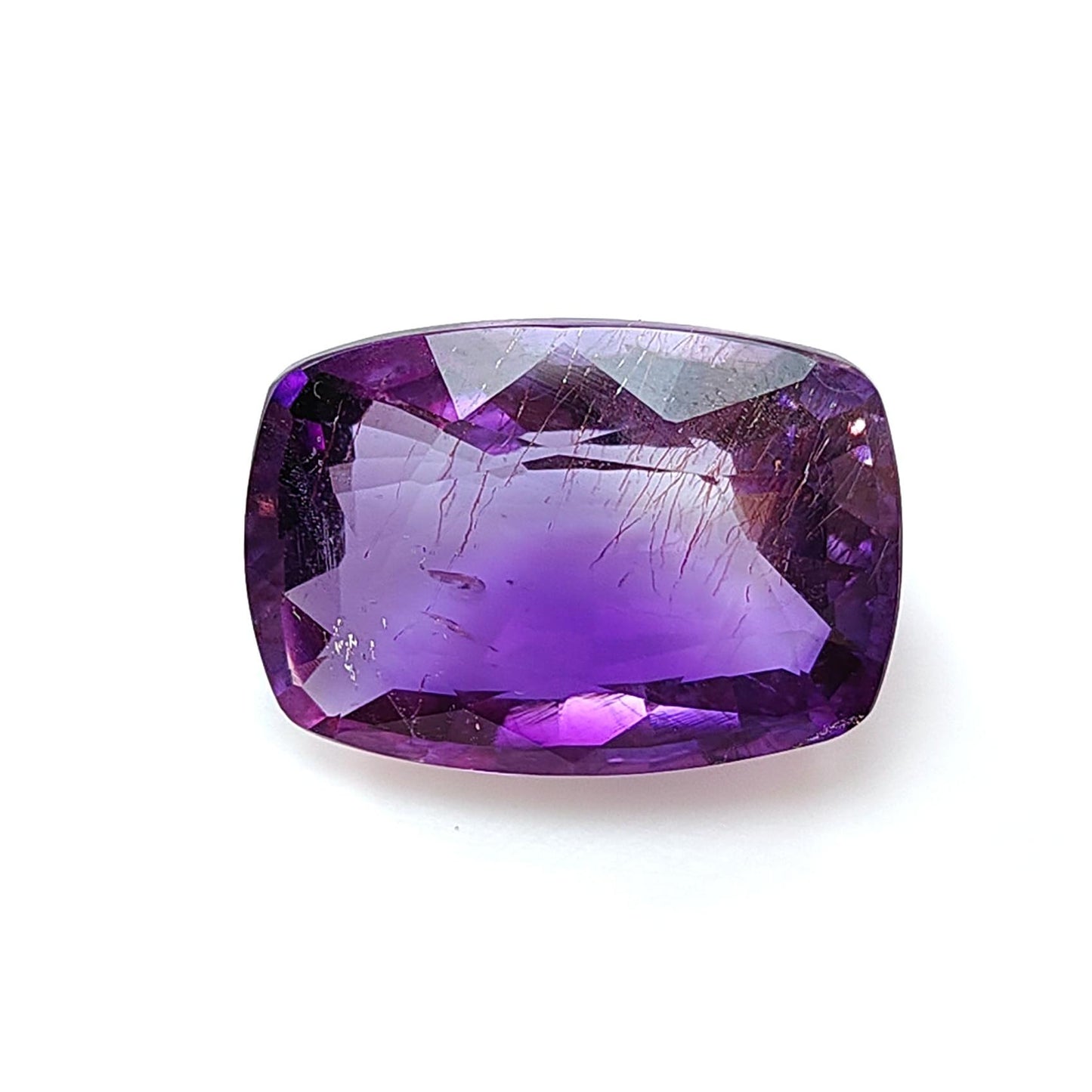 Rutile Amethyst Quartz Gemstone Faceted Cut: Natural Untreated Purple Amethyst Heart, Cushion Shape 1pc for Jewelry February Birthstone