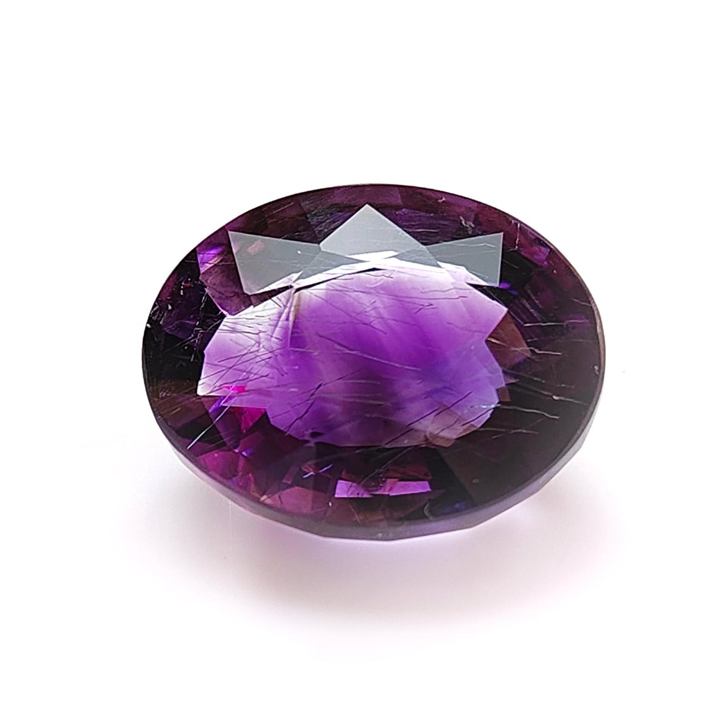 Rutile Amethyst Quartz Gemstone Faceted Cut: Natural Untreated Purple Amethyst Oval, Cushion Shape 1pc for Jewelry February Birthstone