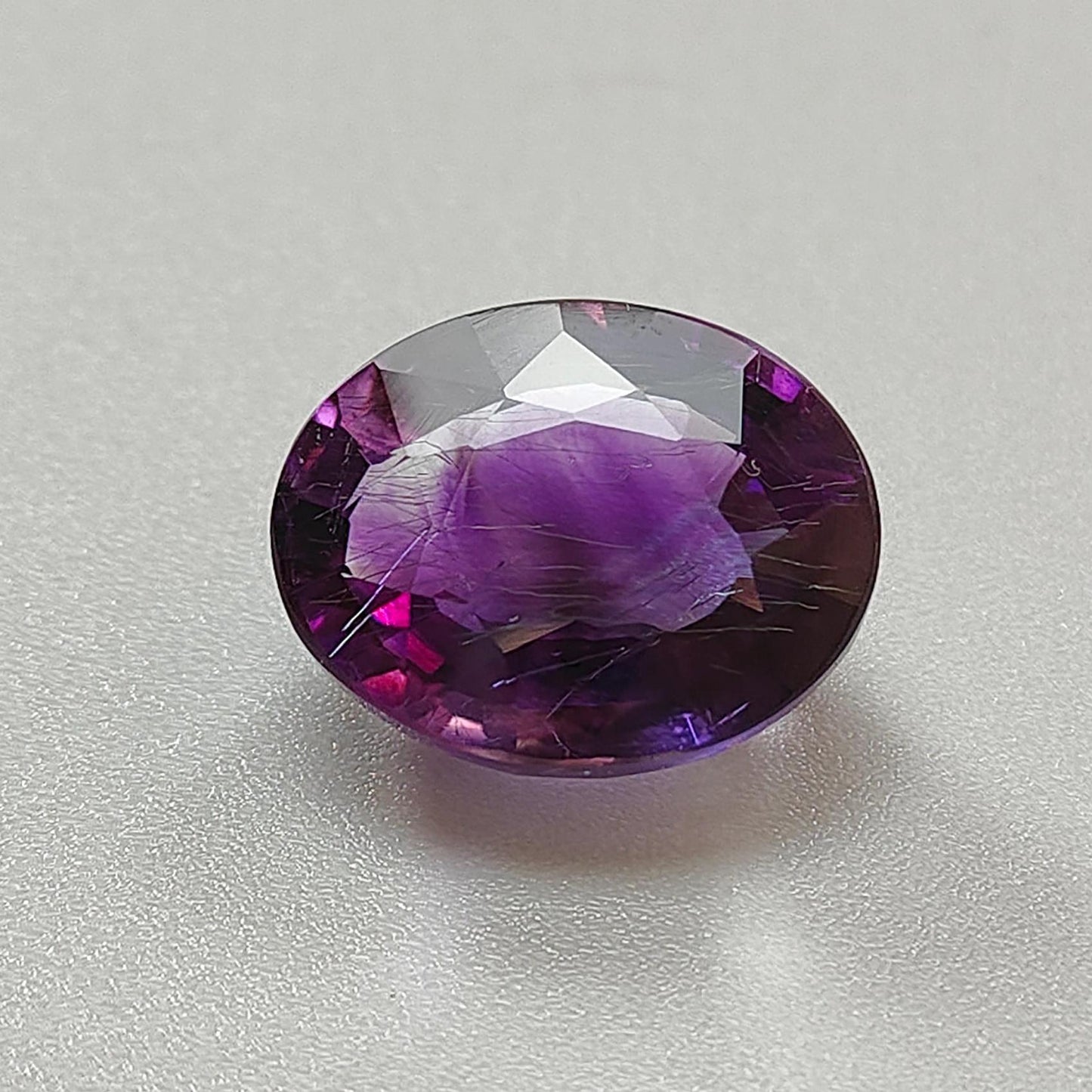 Rutile Amethyst Quartz Gemstone Faceted Cut: Natural Untreated Purple Amethyst Oval, Cushion Shape 1pc for Jewelry February Birthstone