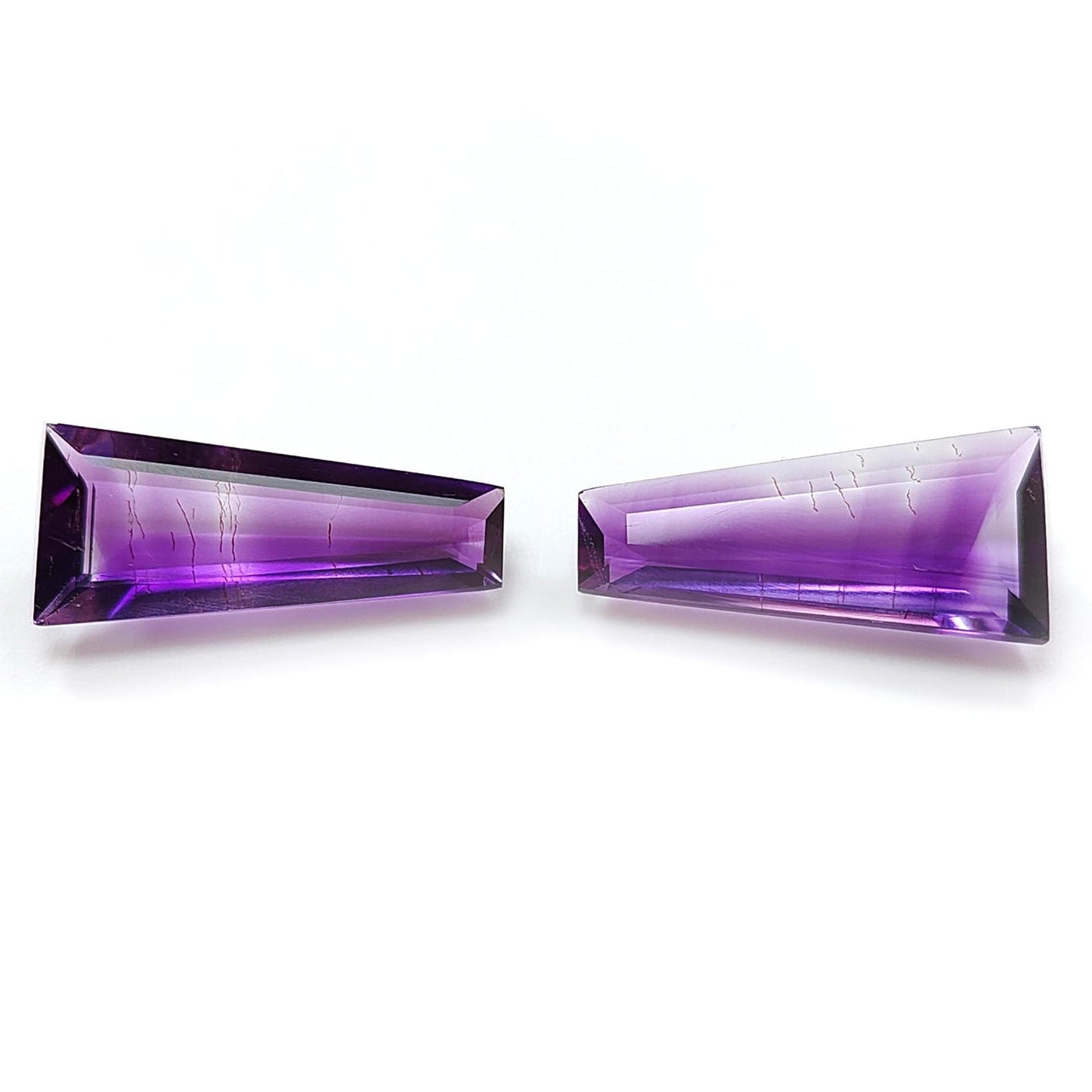 Rutile Amethyst Quartz Gemstone Faceted Cut: 13.40cts Natural Untreated Purple Amethyst Fancy Shape 22*10mm Pair February Birthstone