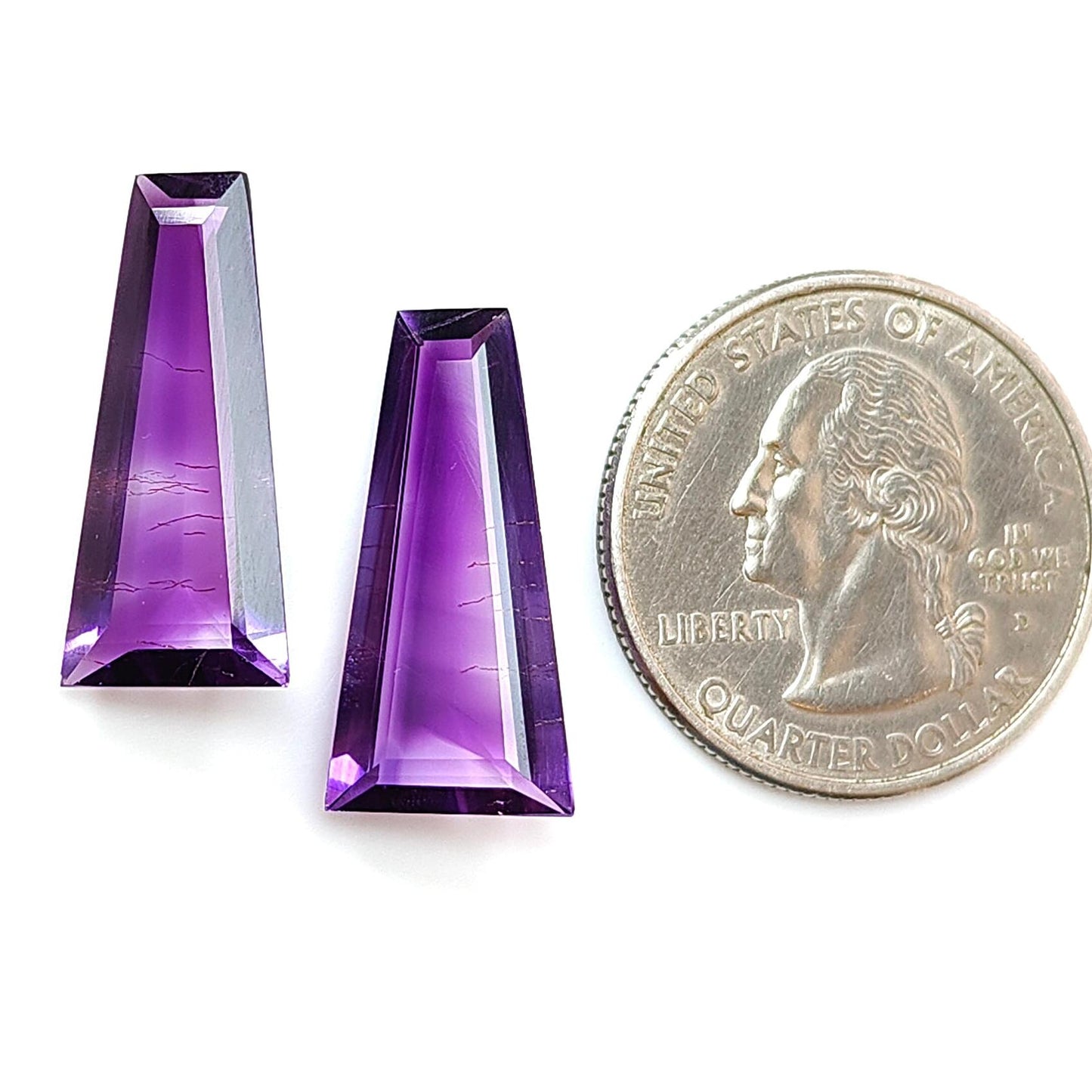 Rutile Amethyst Quartz Gemstone Faceted Cut: 13.40cts Natural Untreated Purple Amethyst Fancy Shape 22*10mm Pair February Birthstone