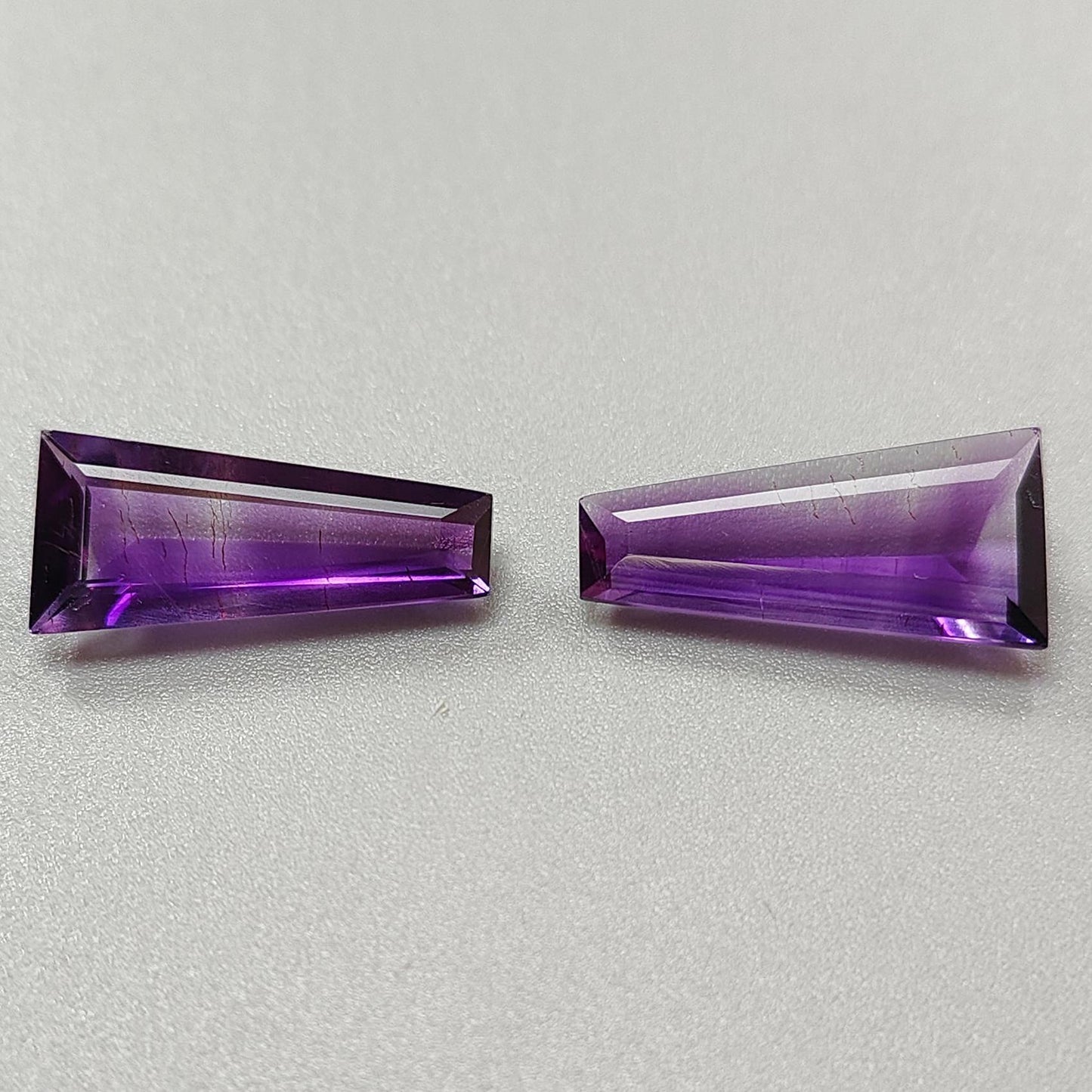 Rutile Amethyst Quartz Gemstone Faceted Cut: 13.40cts Natural Untreated Purple Amethyst Fancy Shape 22*10mm Pair February Birthstone