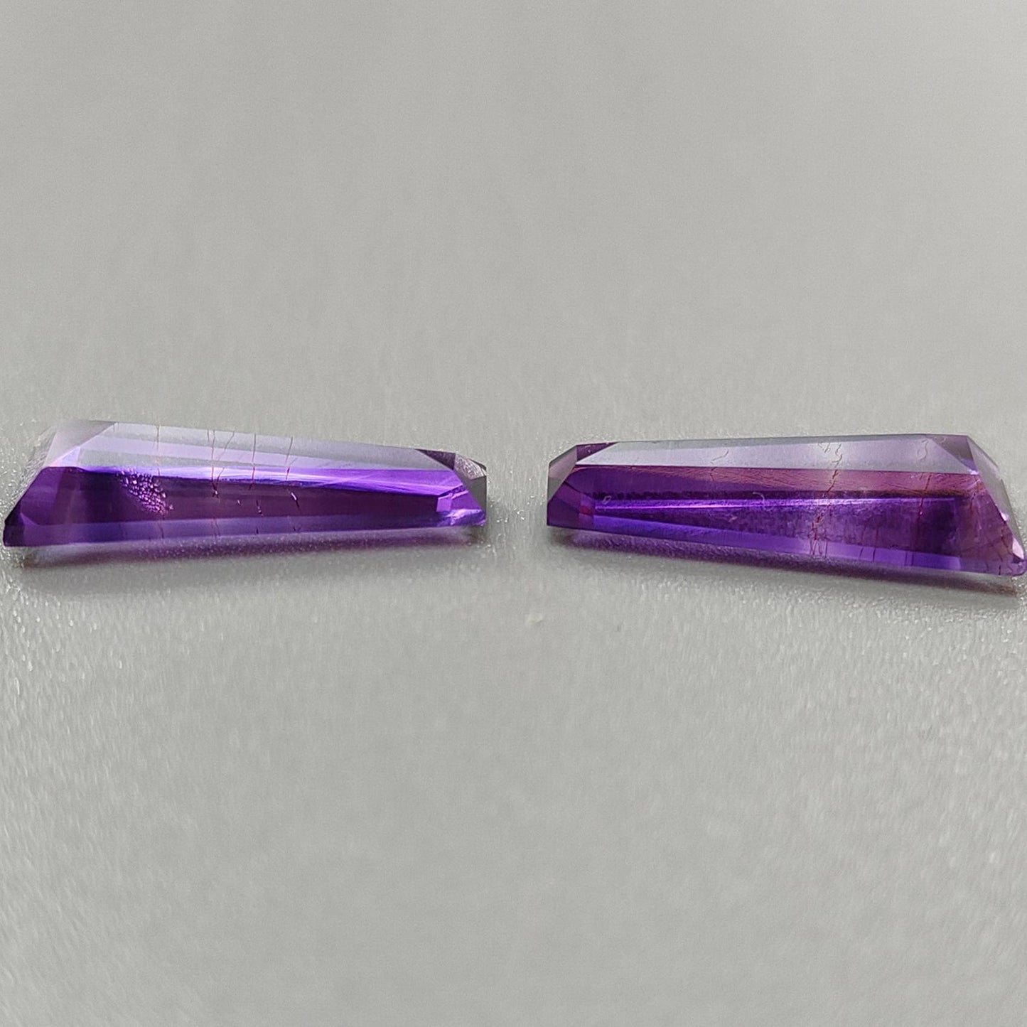 Rutile Amethyst Quartz Gemstone Faceted Cut: 13.40cts Natural Untreated Purple Amethyst Fancy Shape 22*10mm Pair February Birthstone