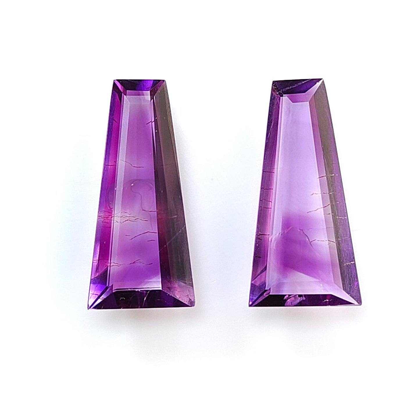 Rutile Amethyst Quartz Gemstone Faceted Cut: 13.40cts Natural Untreated Purple Amethyst Fancy Shape 22*10mm Pair February Birthstone