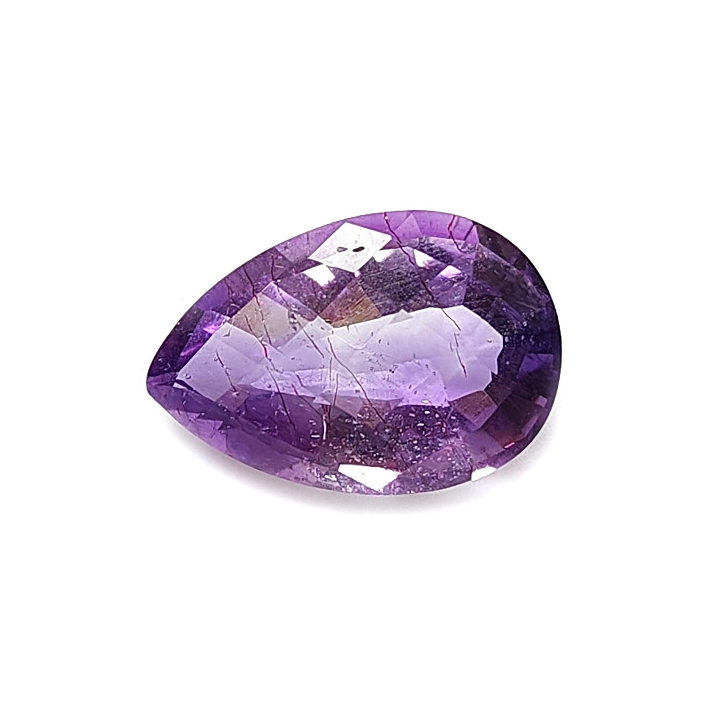 Rutile Amethyst Quartz Gemstone Faceted Cut: Natural Untreated Purple Amethyst Pear, Baguette Shape 1pc for Jewelry February Birthstone
